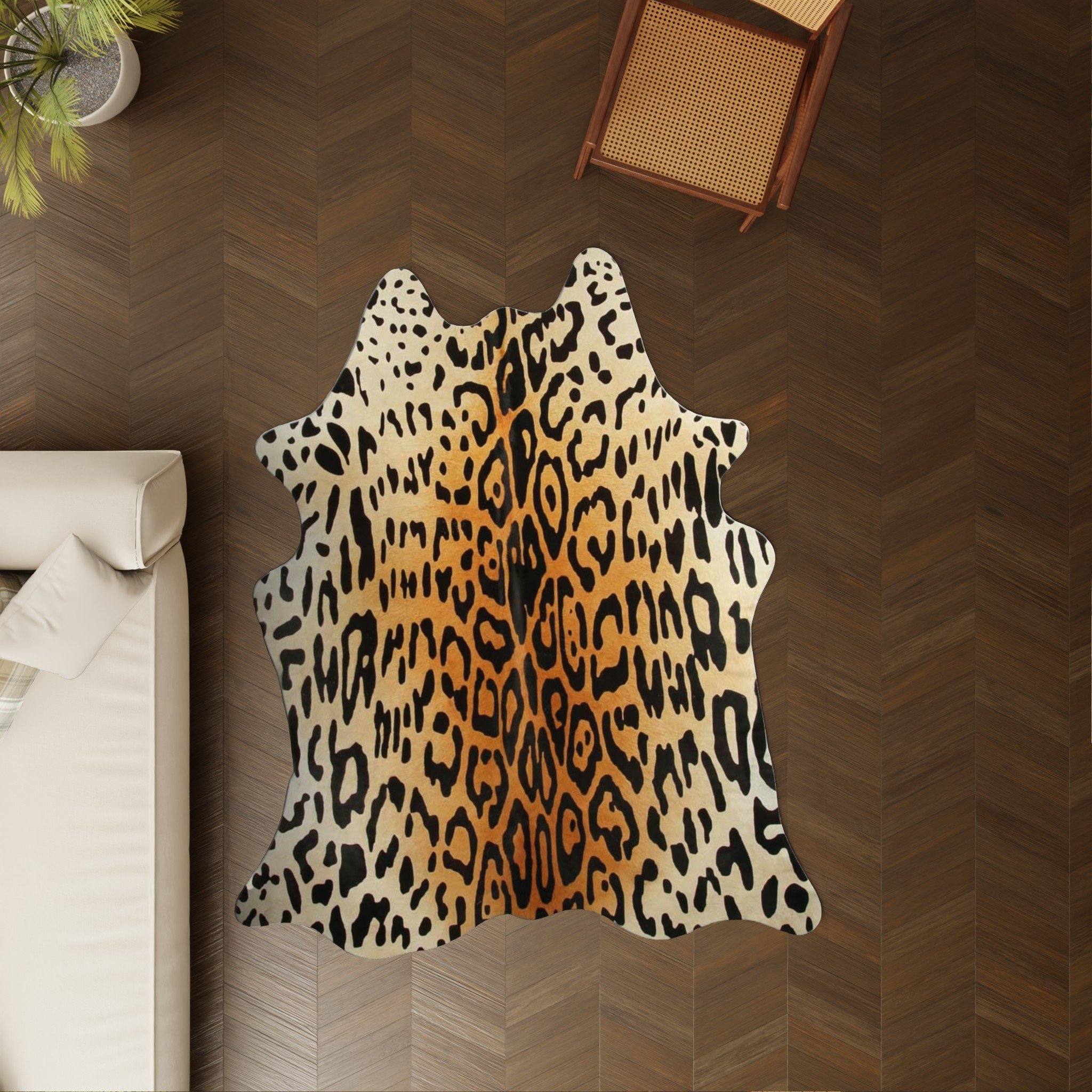 Gambrell Renard Leopard Pattern Cowhide Rug