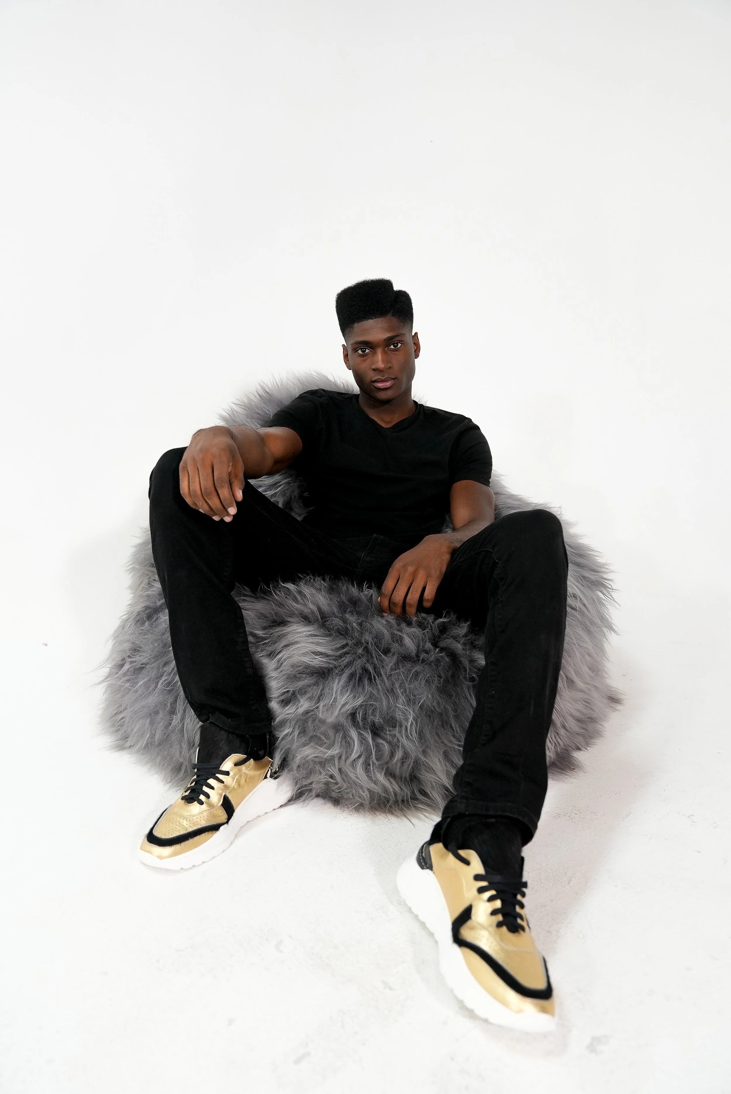 Moon Grey Sheepskin Bean Bag