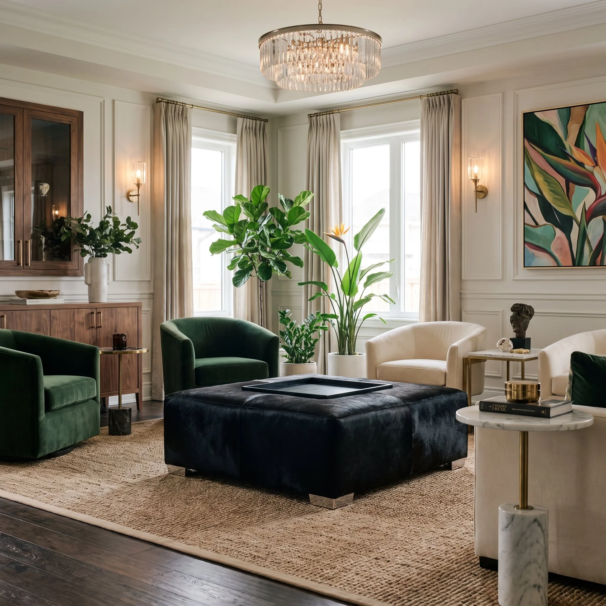 Chicago Cowhide Ottoman
