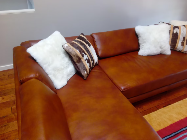 leather sofa sectional saddle brown