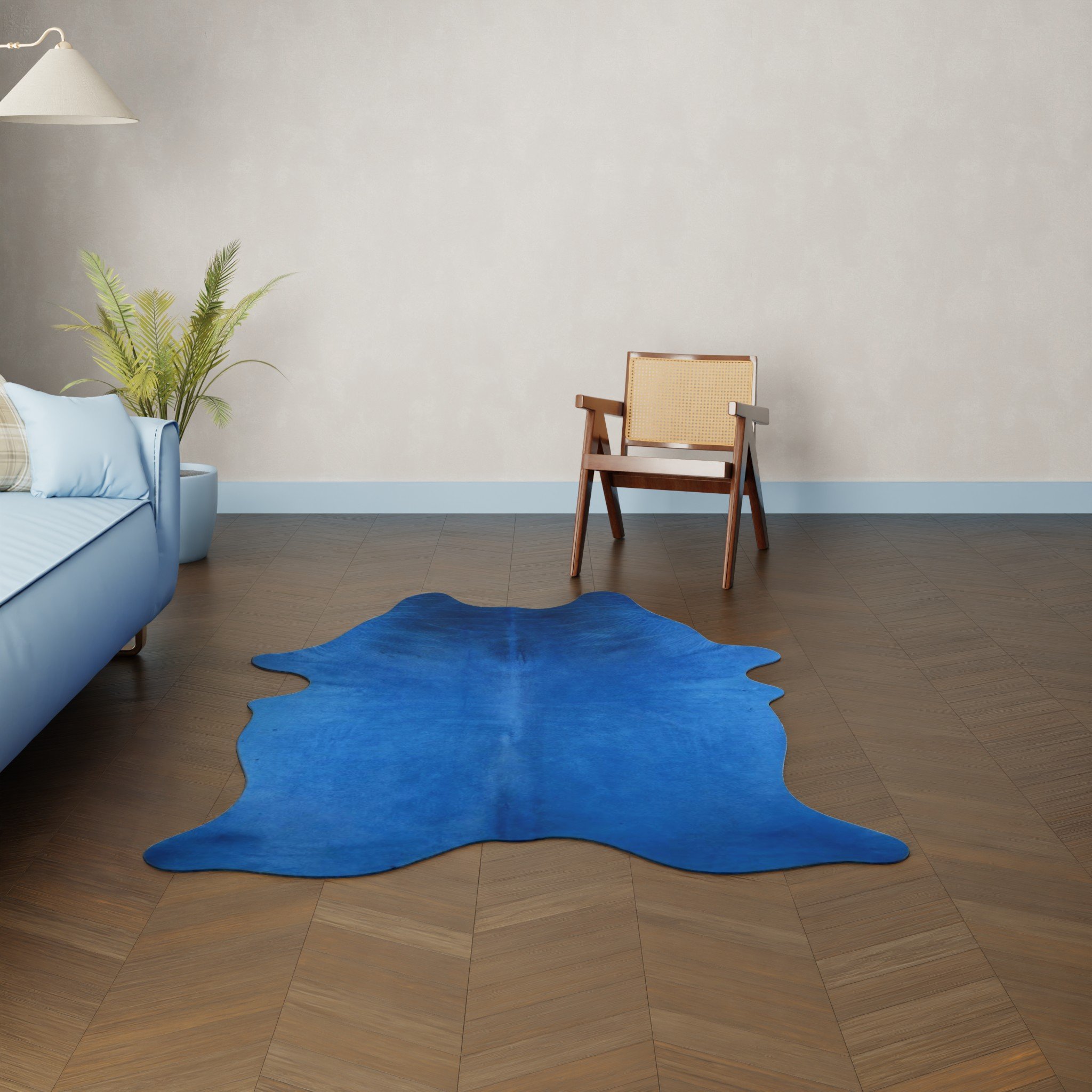 Gambrell Renard Blue Cowhide Rug