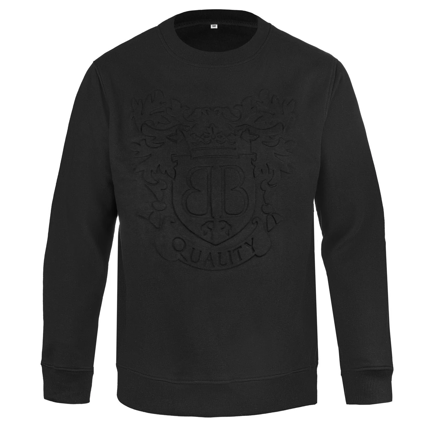 Classic Embossed Black Sweatshirt
