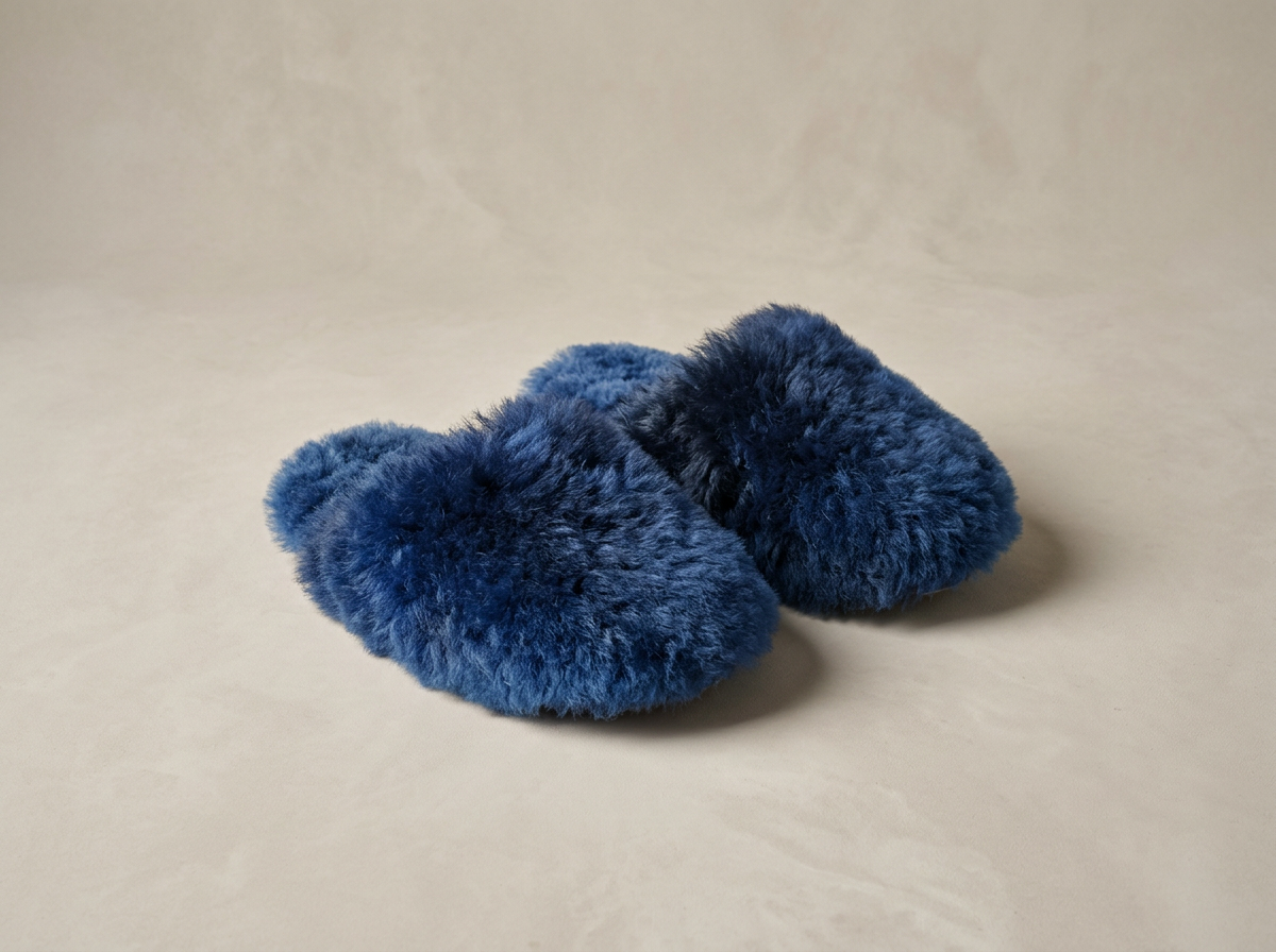 Millie Alpaca Slippers ⎻ Navy Blue