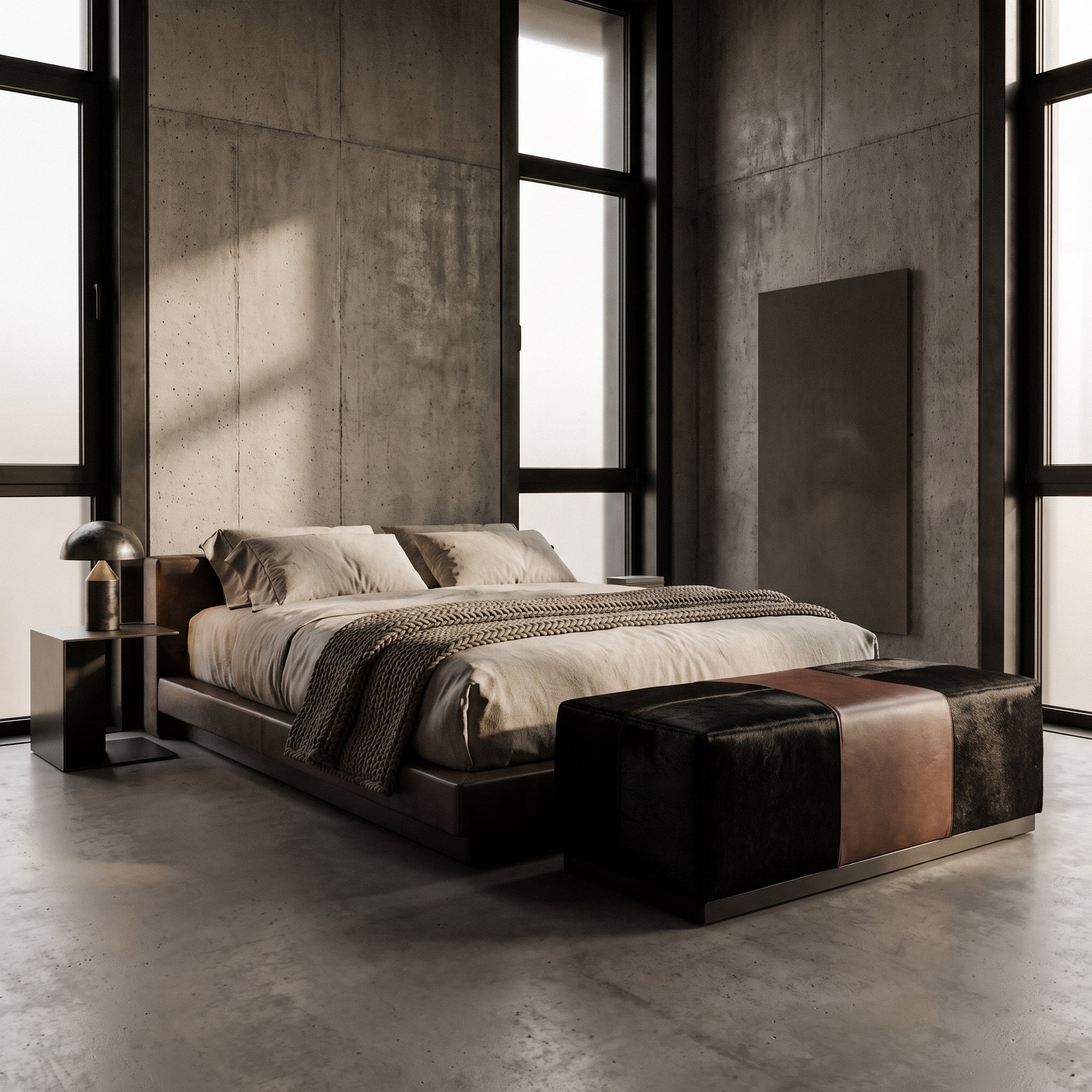 Logan Cowhide and Leather Bench