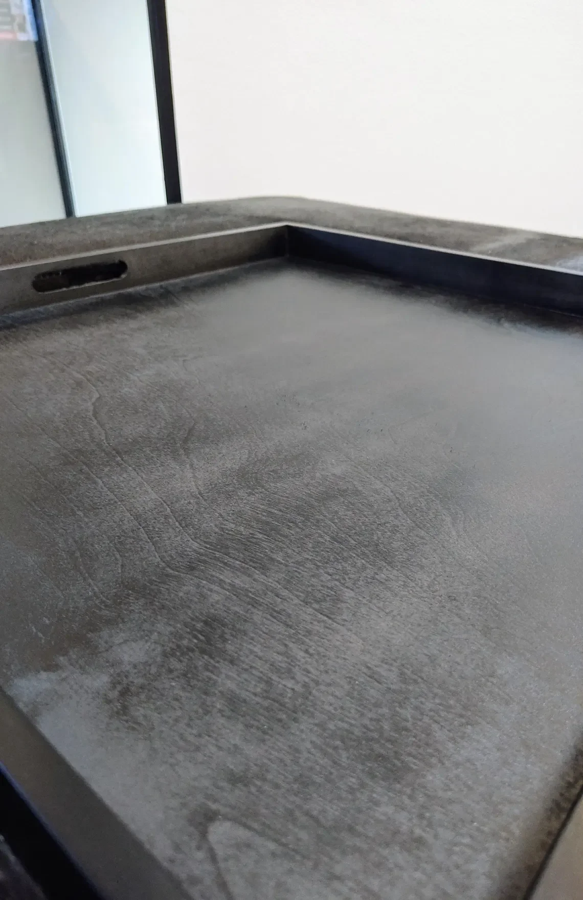 chicago black cowhide ottoman table