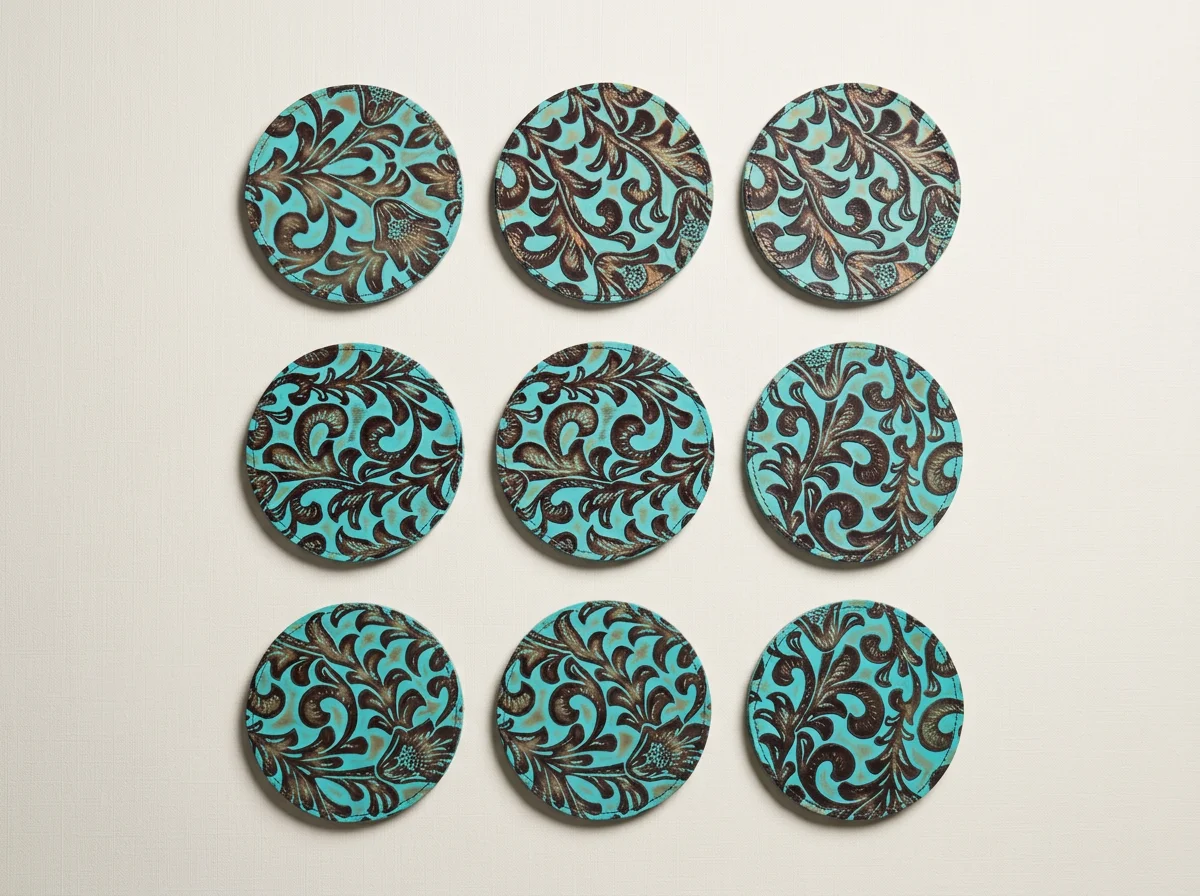 leather drink coasters