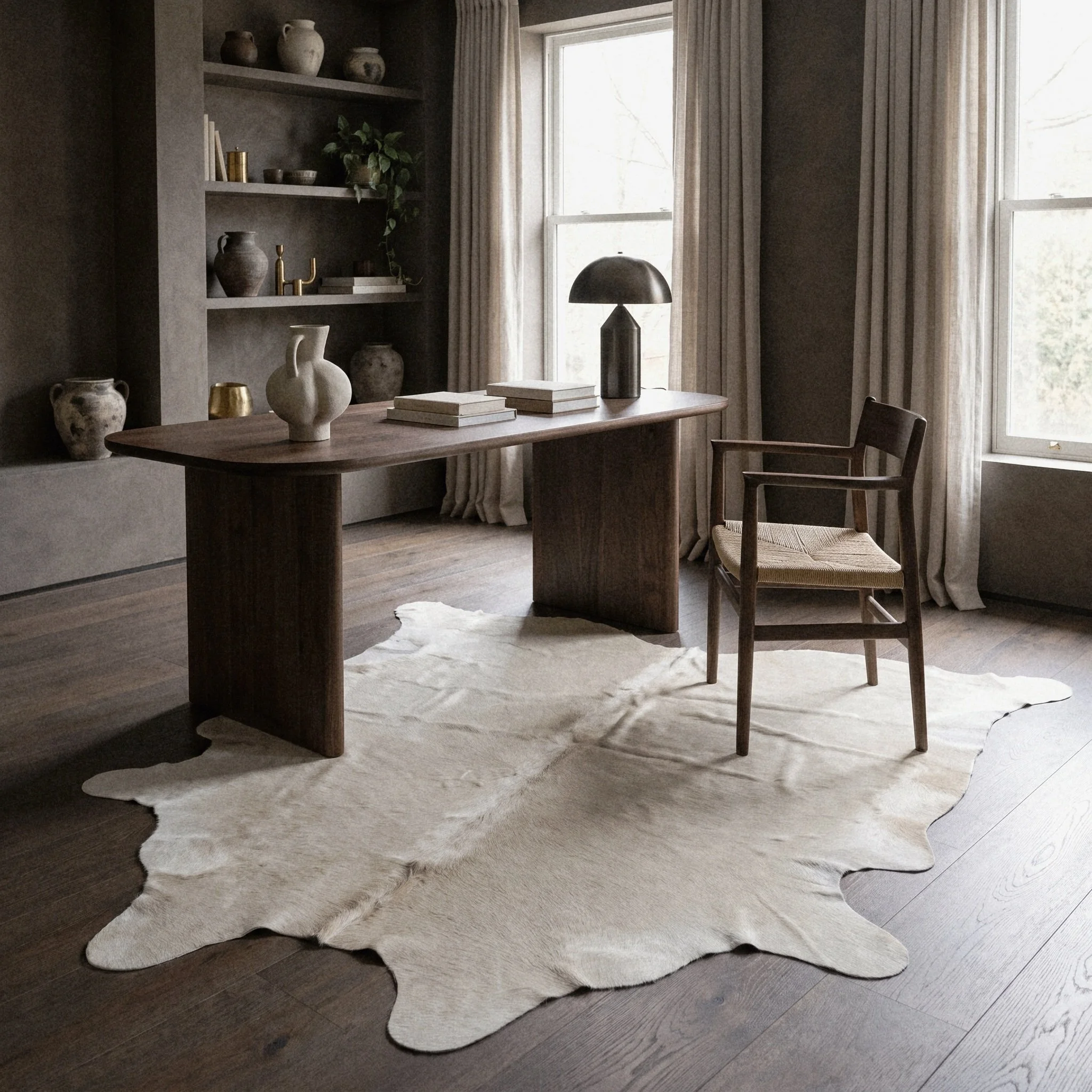 Natural White Cowhide Rug