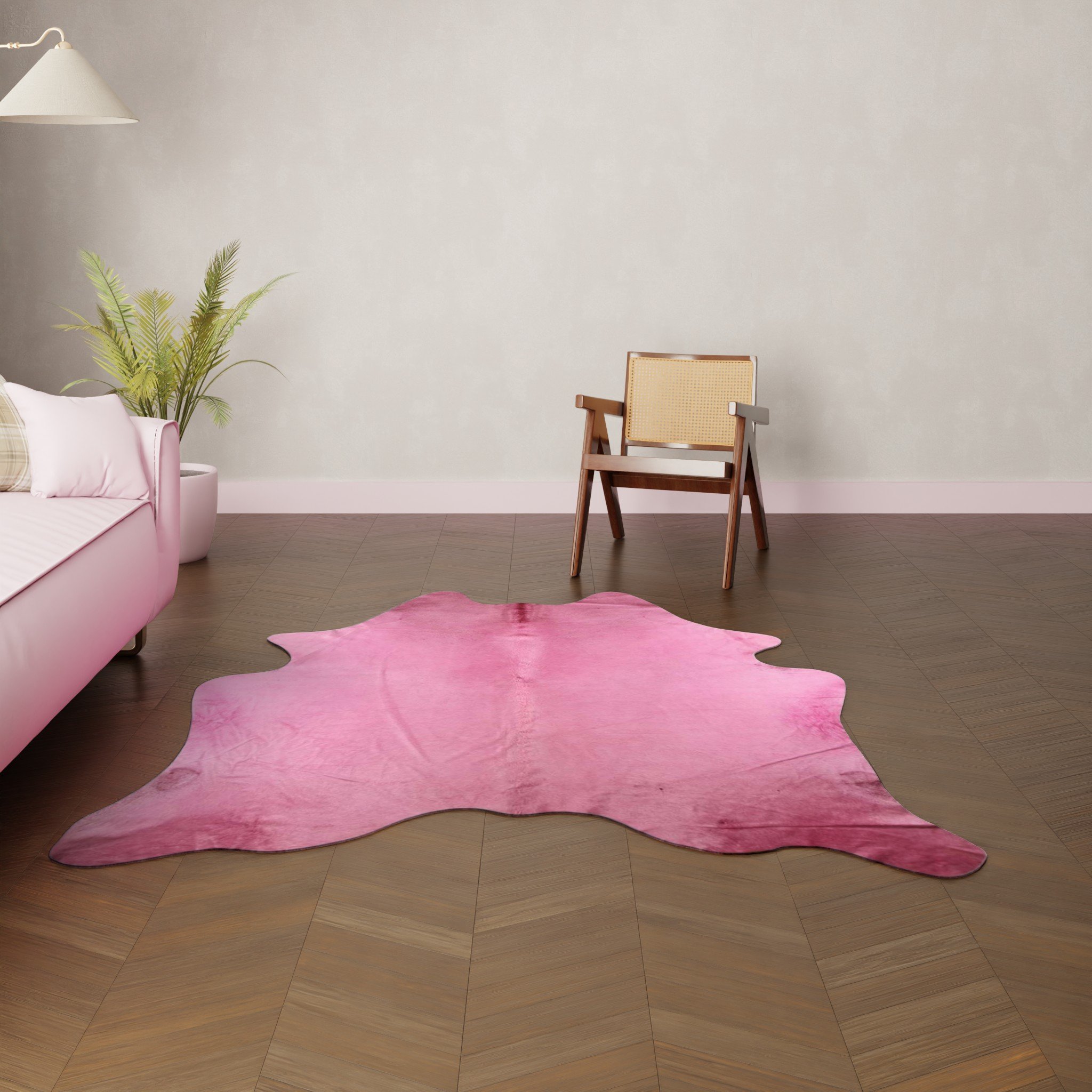Gambrell Renard Pink Cowhide Rug