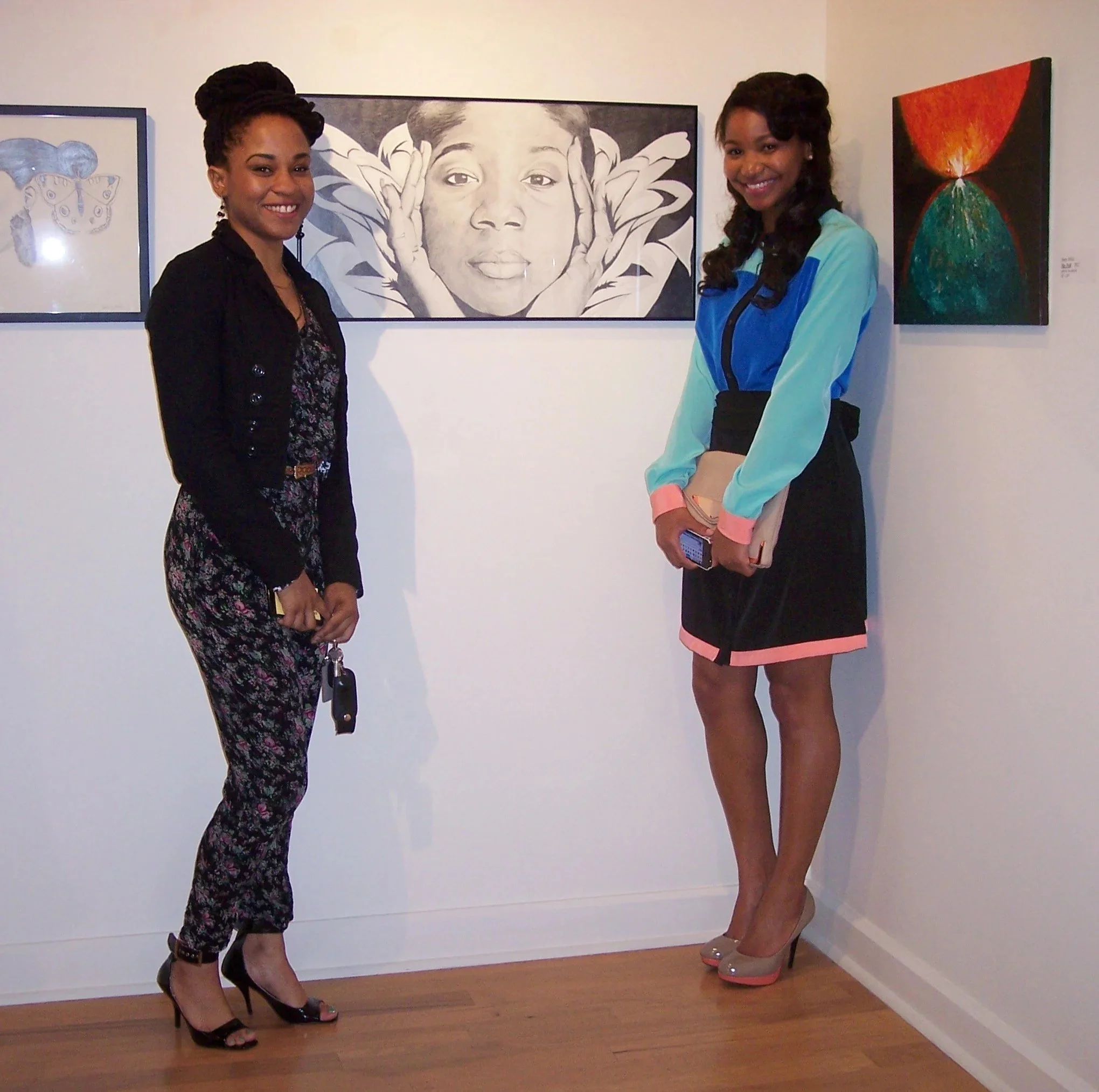  Averian Stokes and I in front of her "Mother Nature" piece.&nbsp;She is the best! ( photo taken by Prof. Robert Cox )   
