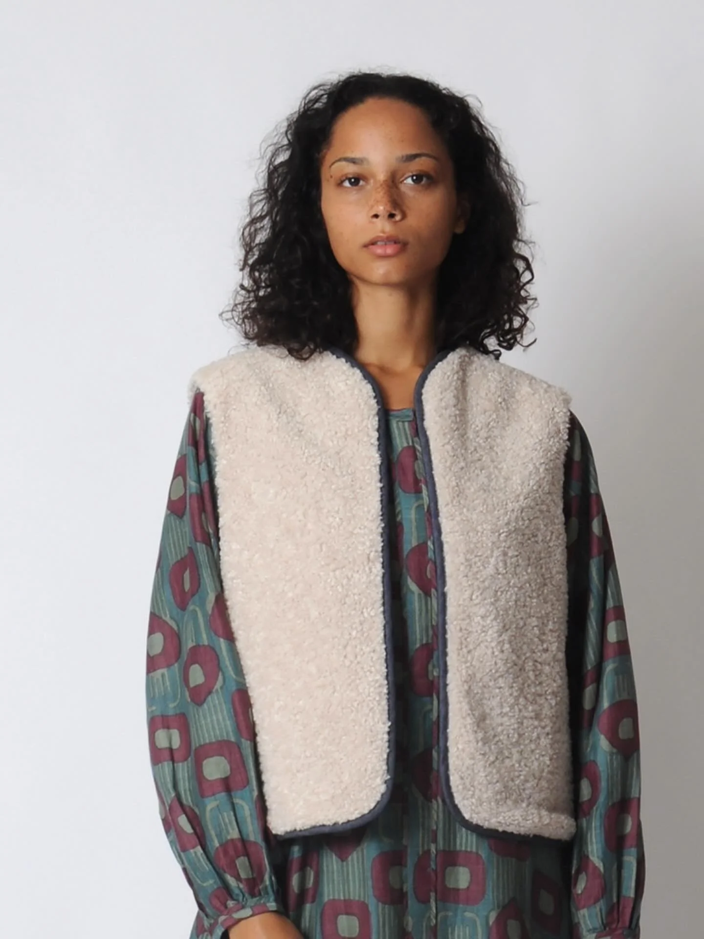 The @conifershop vest reversed 😍
Dead stock denim and faux shearling from LA 
Sewn in SF