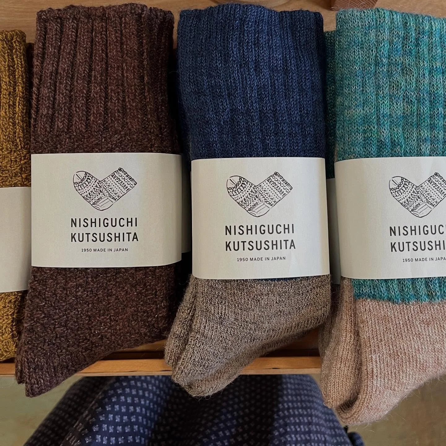 Our @nishiguchikutsushita fall sock collection is in the shop 🧦 💗