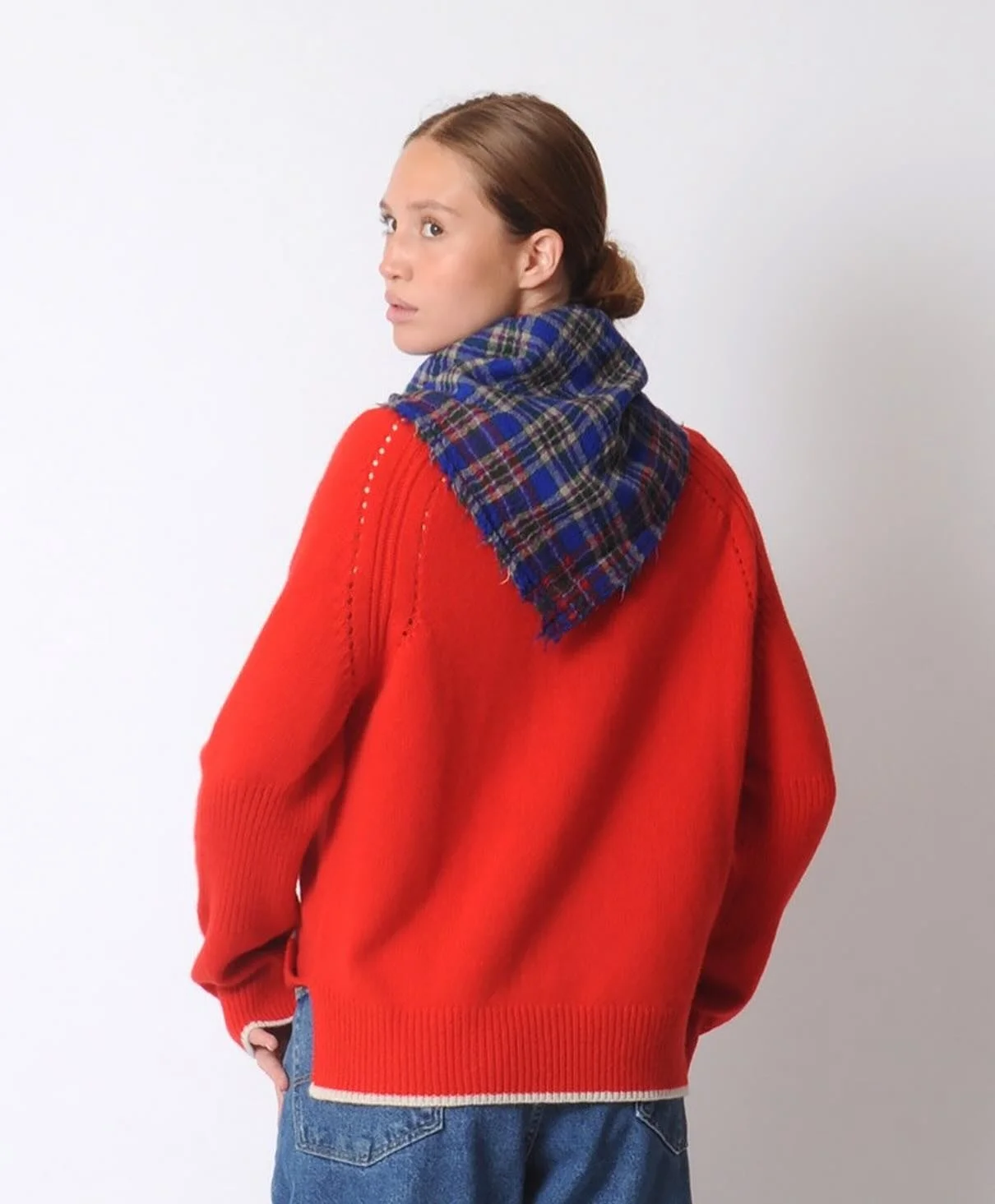 We love a pop of color ! @moismont sweater and scarf &hearts;️