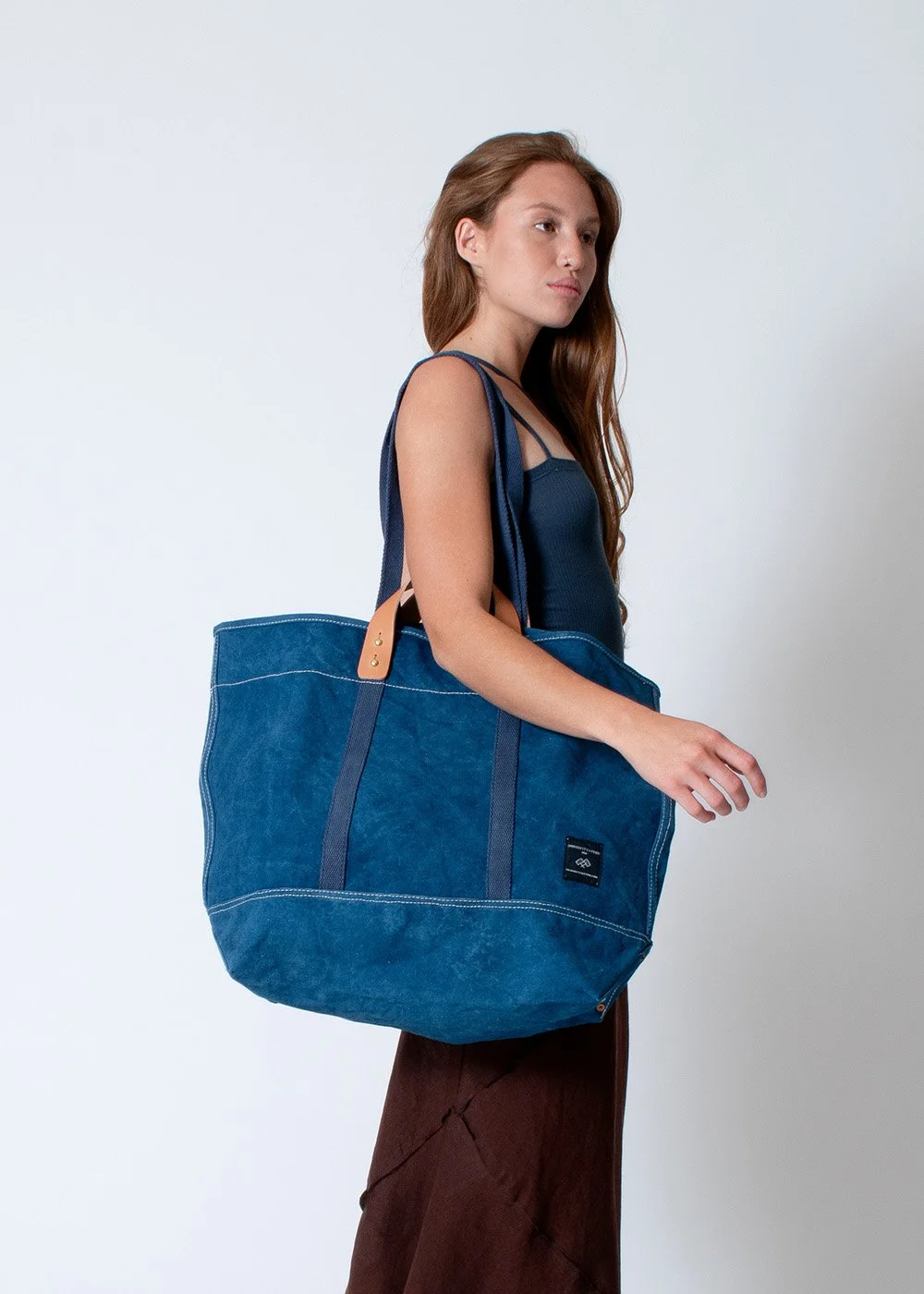 Immodest Cotton Large East West Tote Indigo