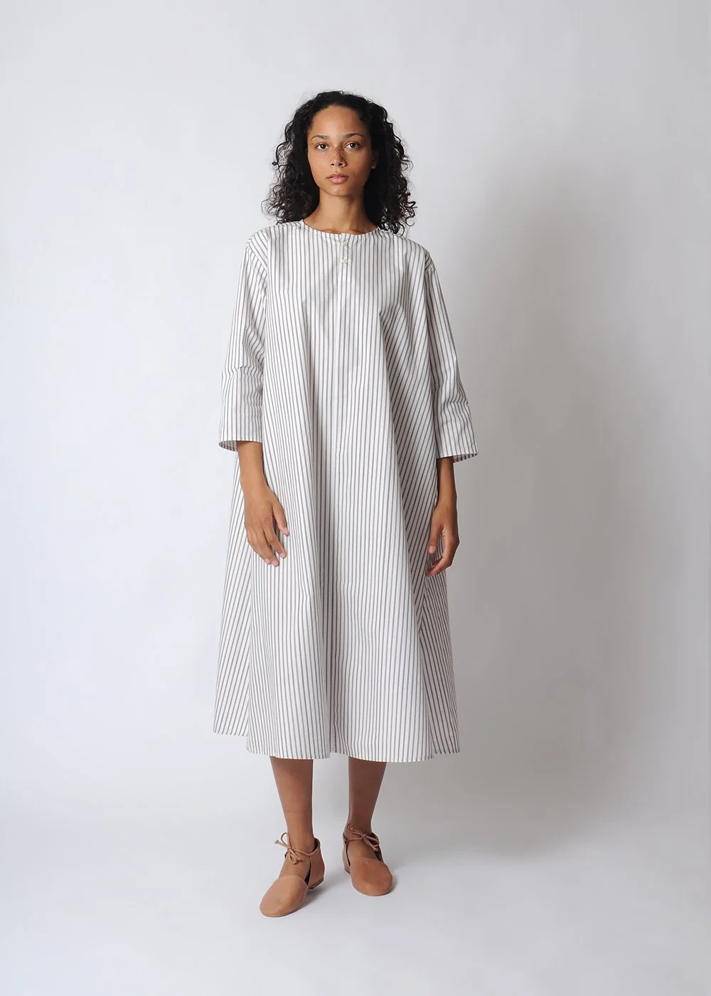 MiiThaii Jai Dress Brown Stripe