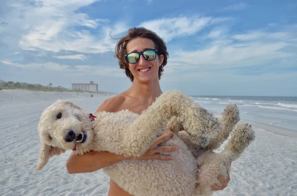 Luke Jumber with pup.