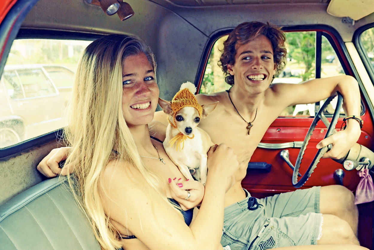 Headed to the beach with Lemondrop.