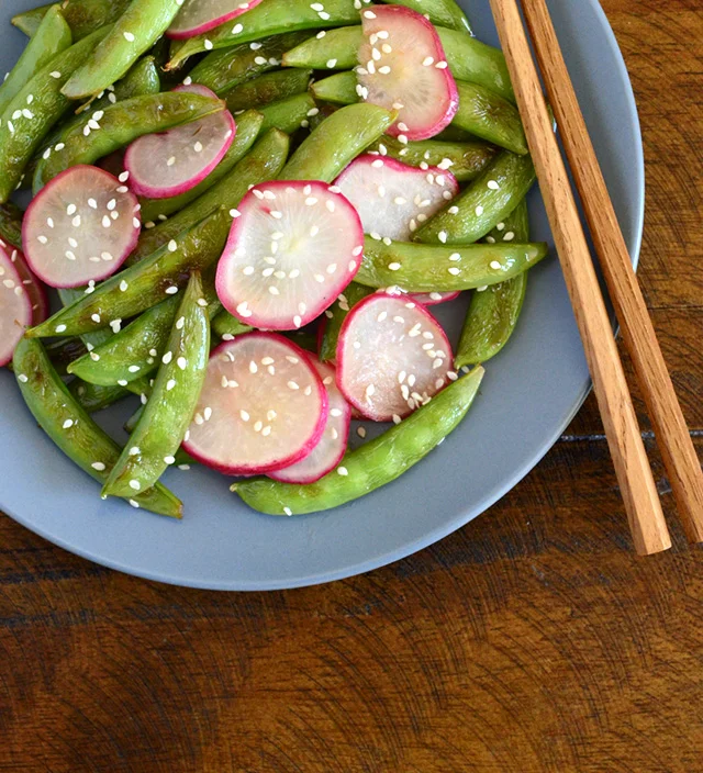 Stir-fried Sugar Snap Peas and Radishes