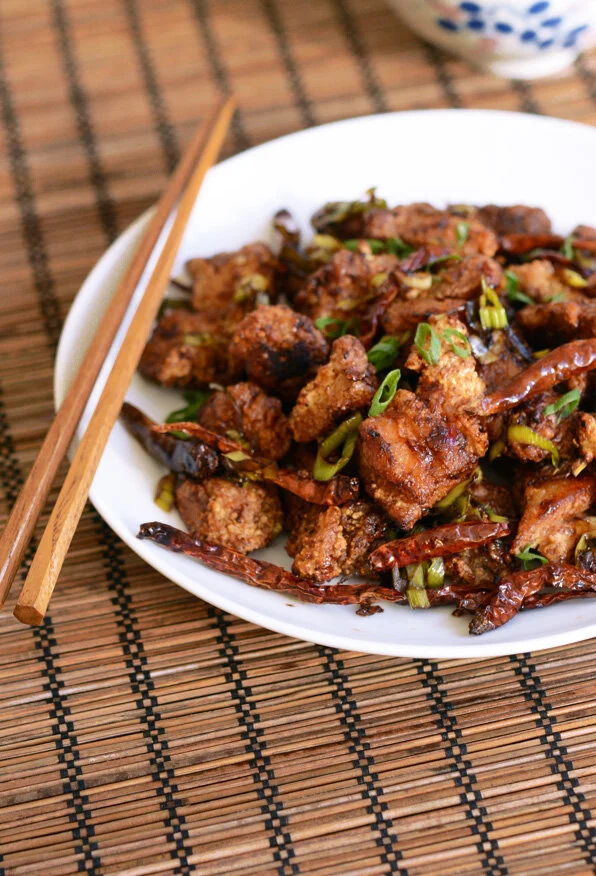 Spicy Wok-Fried Chicken with Chilis (Chongqing Chicken)