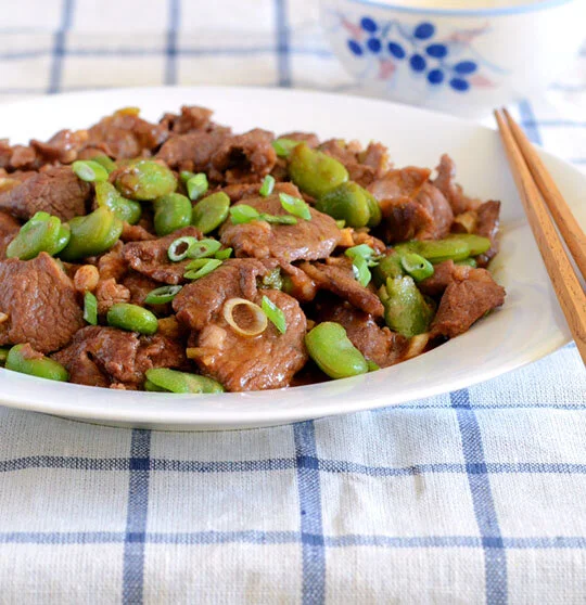 Lamb and Fava Bean Stir-Fry
