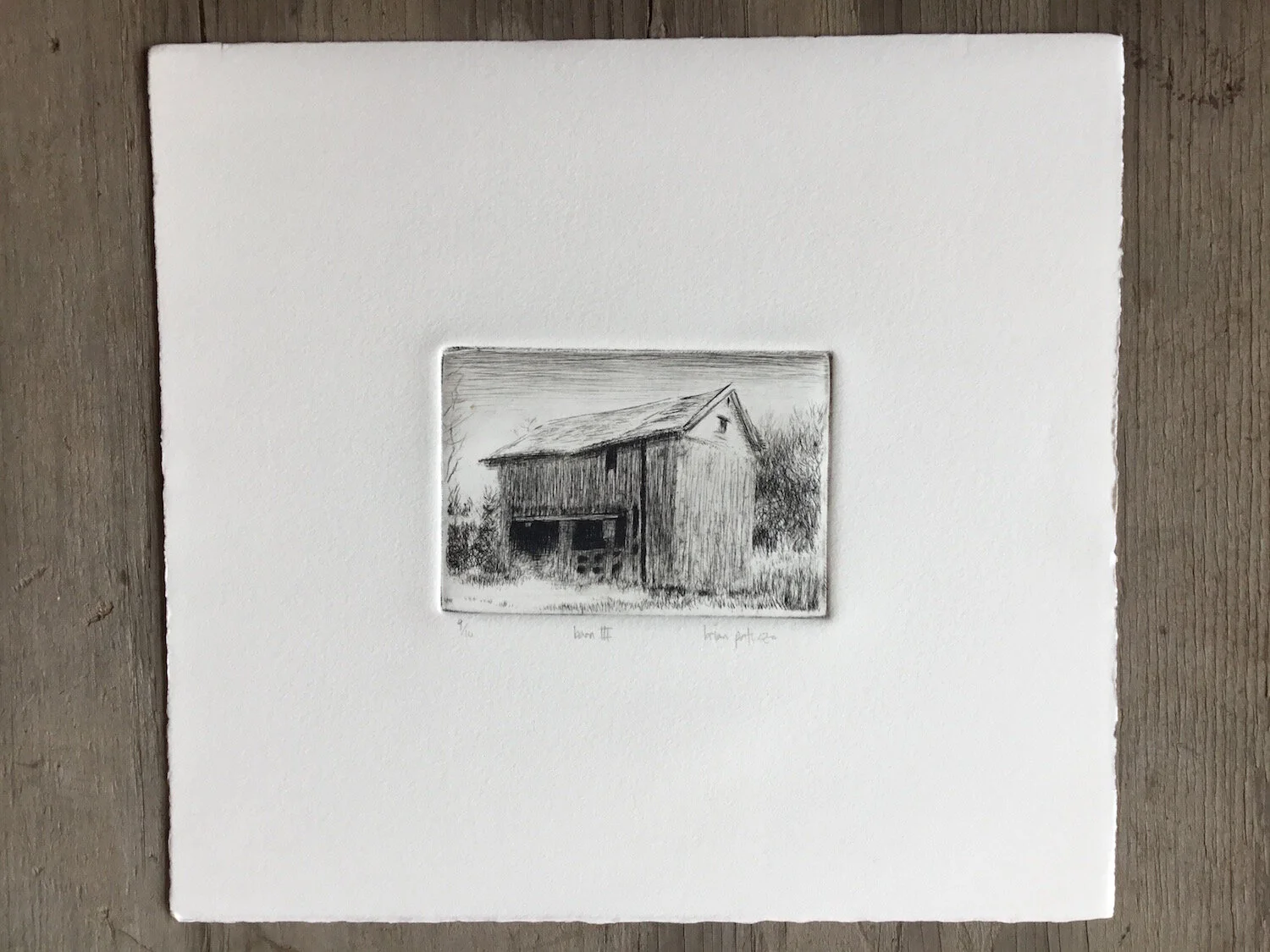 Barn III - 9 of 10 edition - intaglio etching printmaking - Paturzo