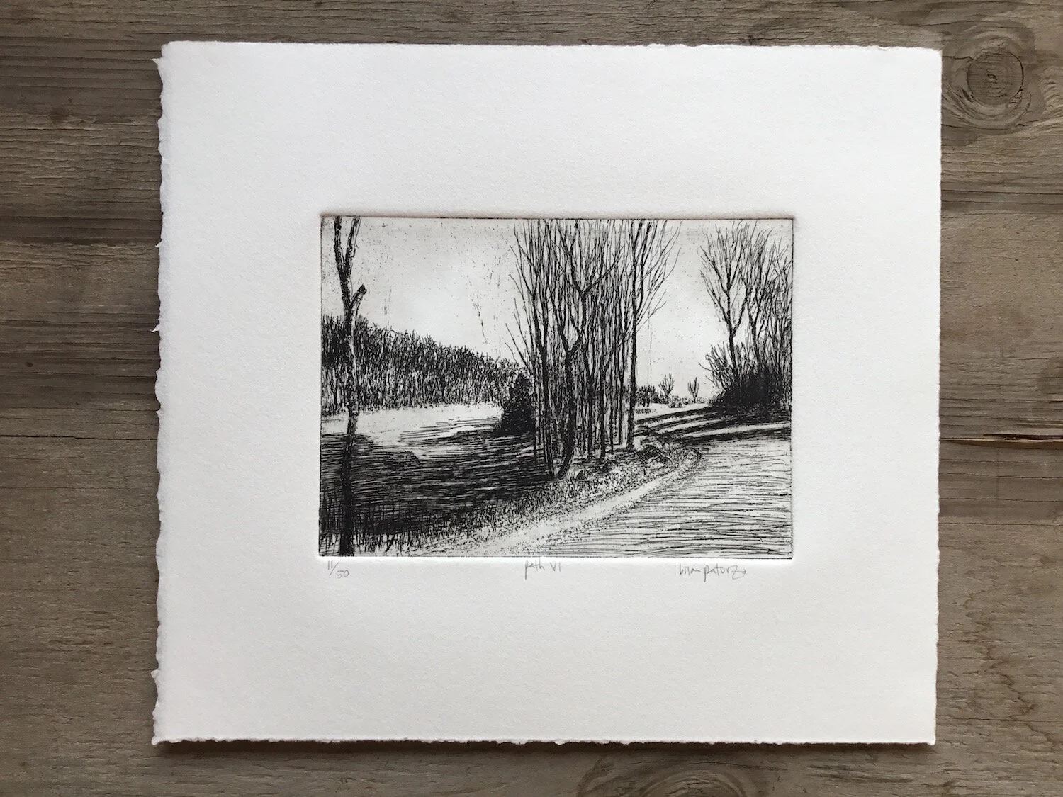 Path VI - 11 of 50 - intaglio drypoint hard ground etching printmaking - Paturzo