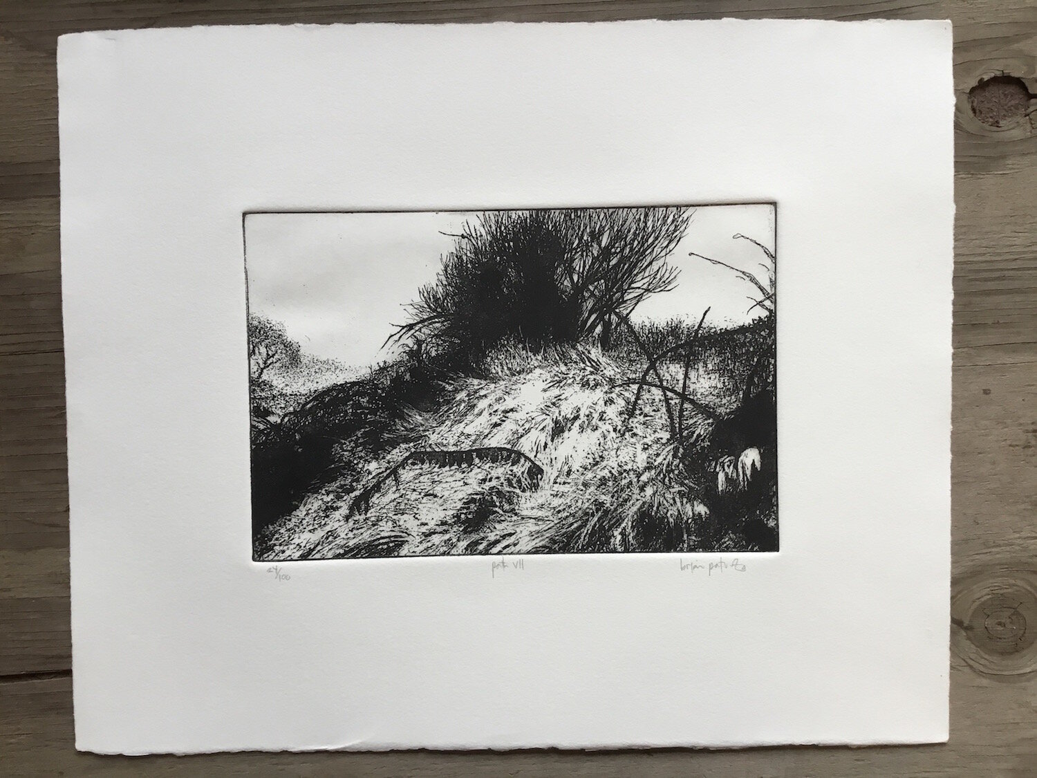 Path VI - 24 of 100 - intaglio drypoint hard ground etching printmaking - Paturzo