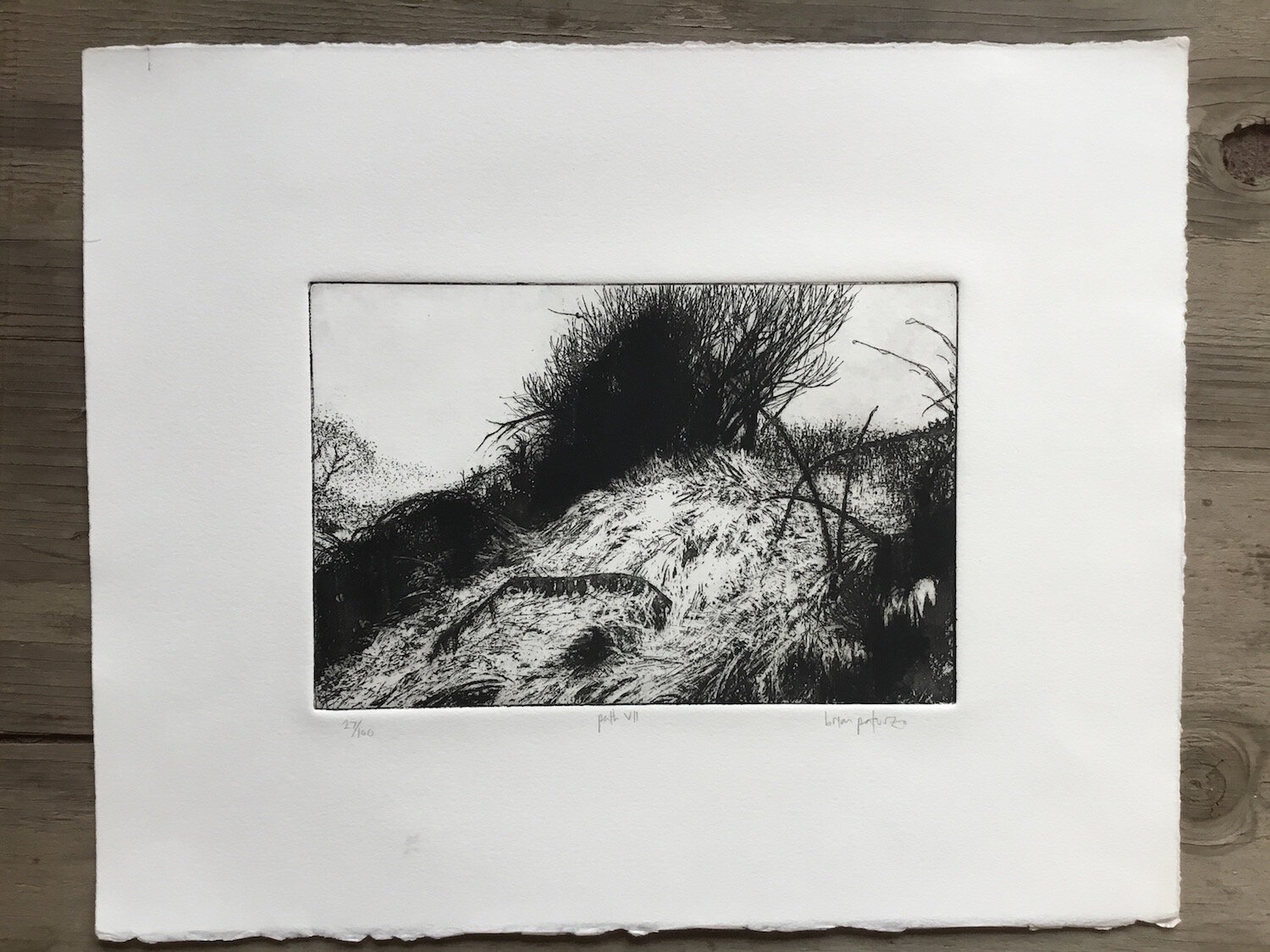 Path VI - 27 of 100 - intaglio drypoint hard ground etching printmaking - Paturzo