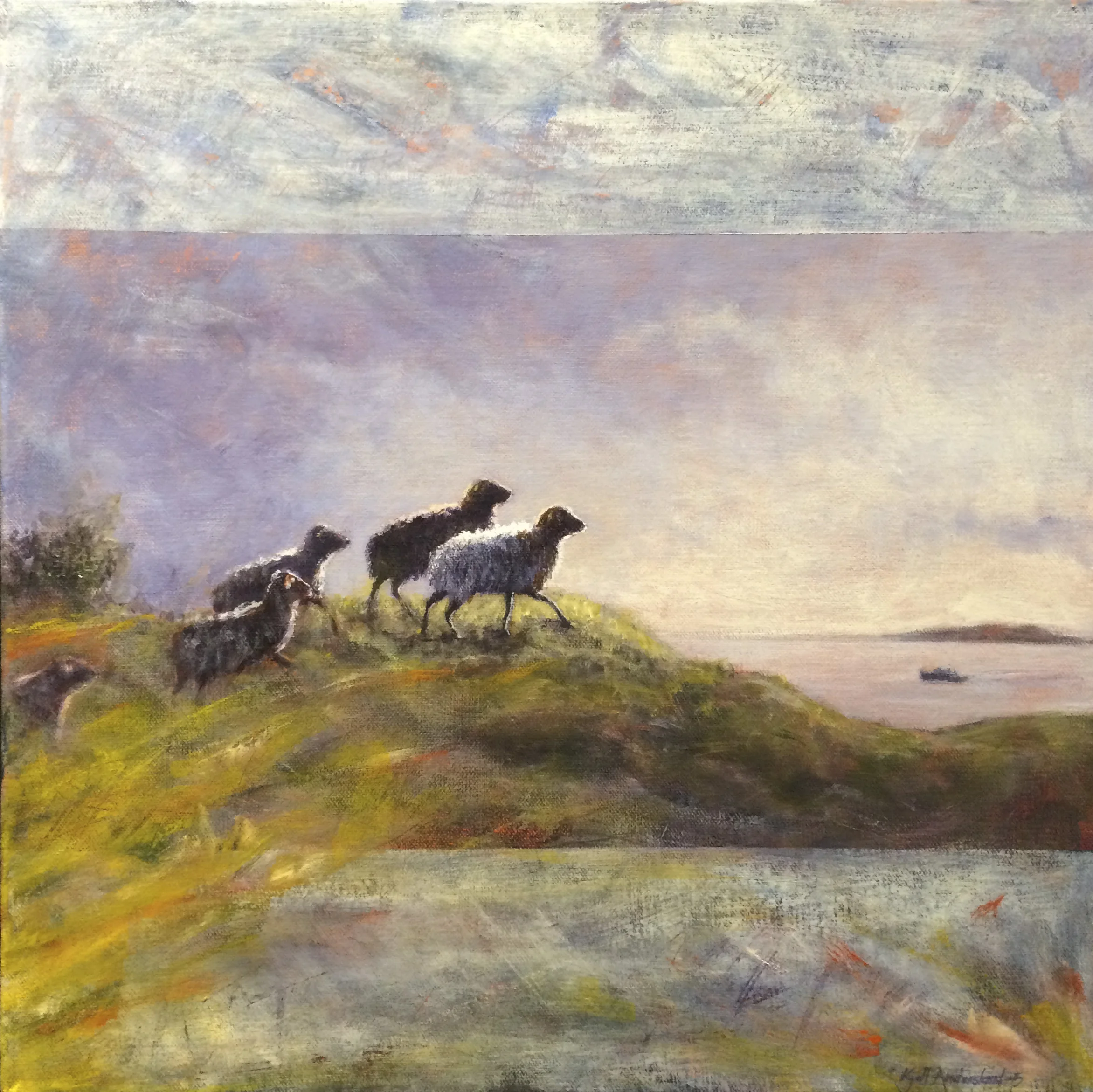  Forventning ute og går / Expectations  40x40 cm 