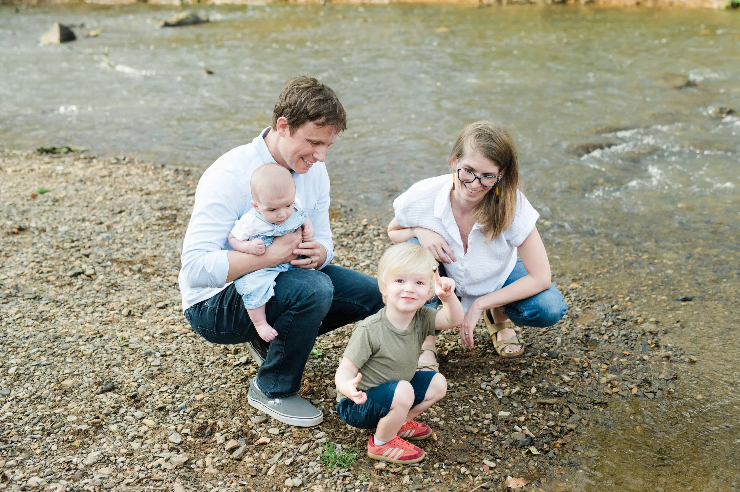 Natural and unposed family photos at the Eno River: NC mini session photographer