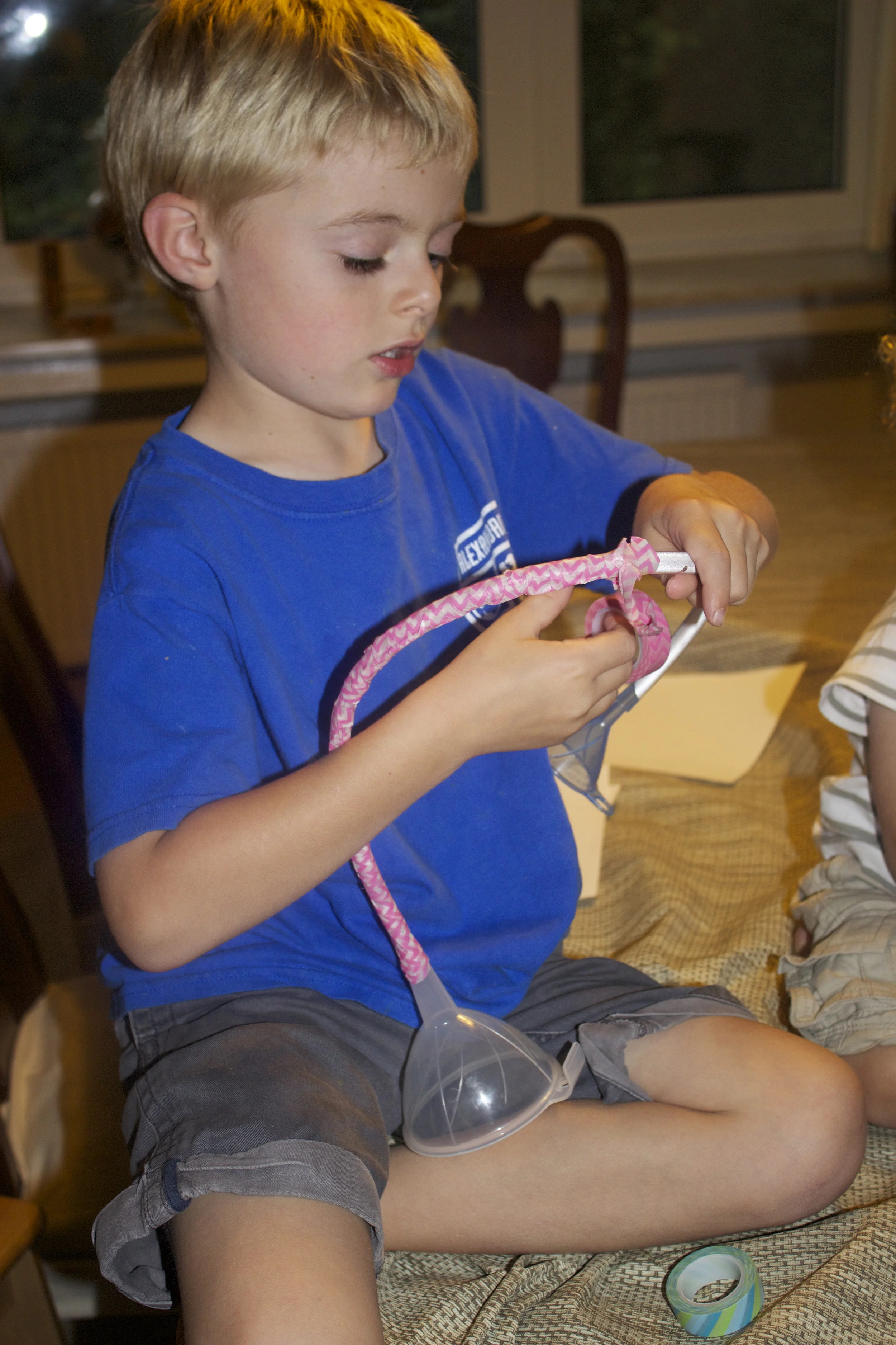 Working hard to make our shofar pretty.