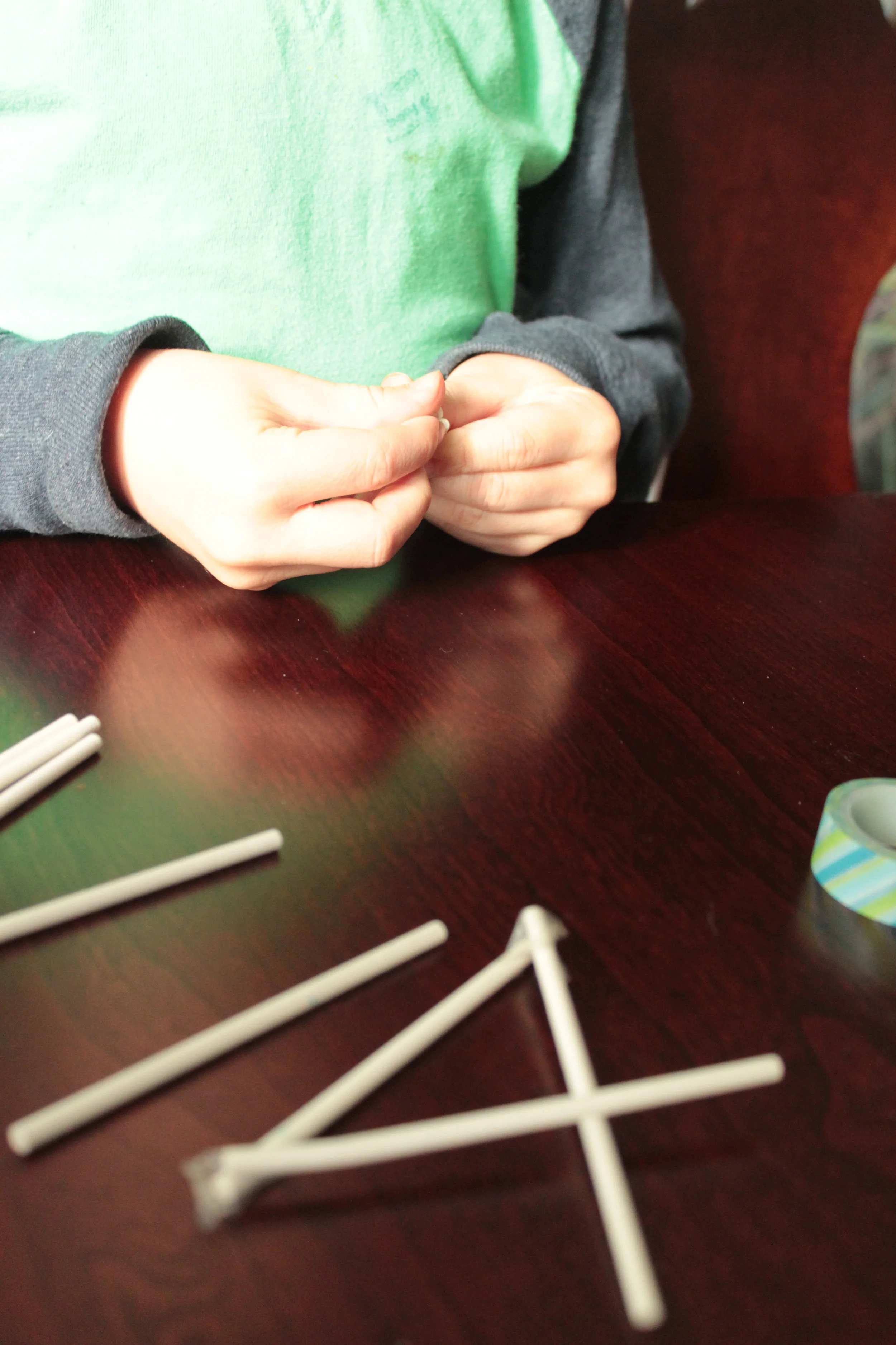 Tape sticks together the same way you would draw a star.