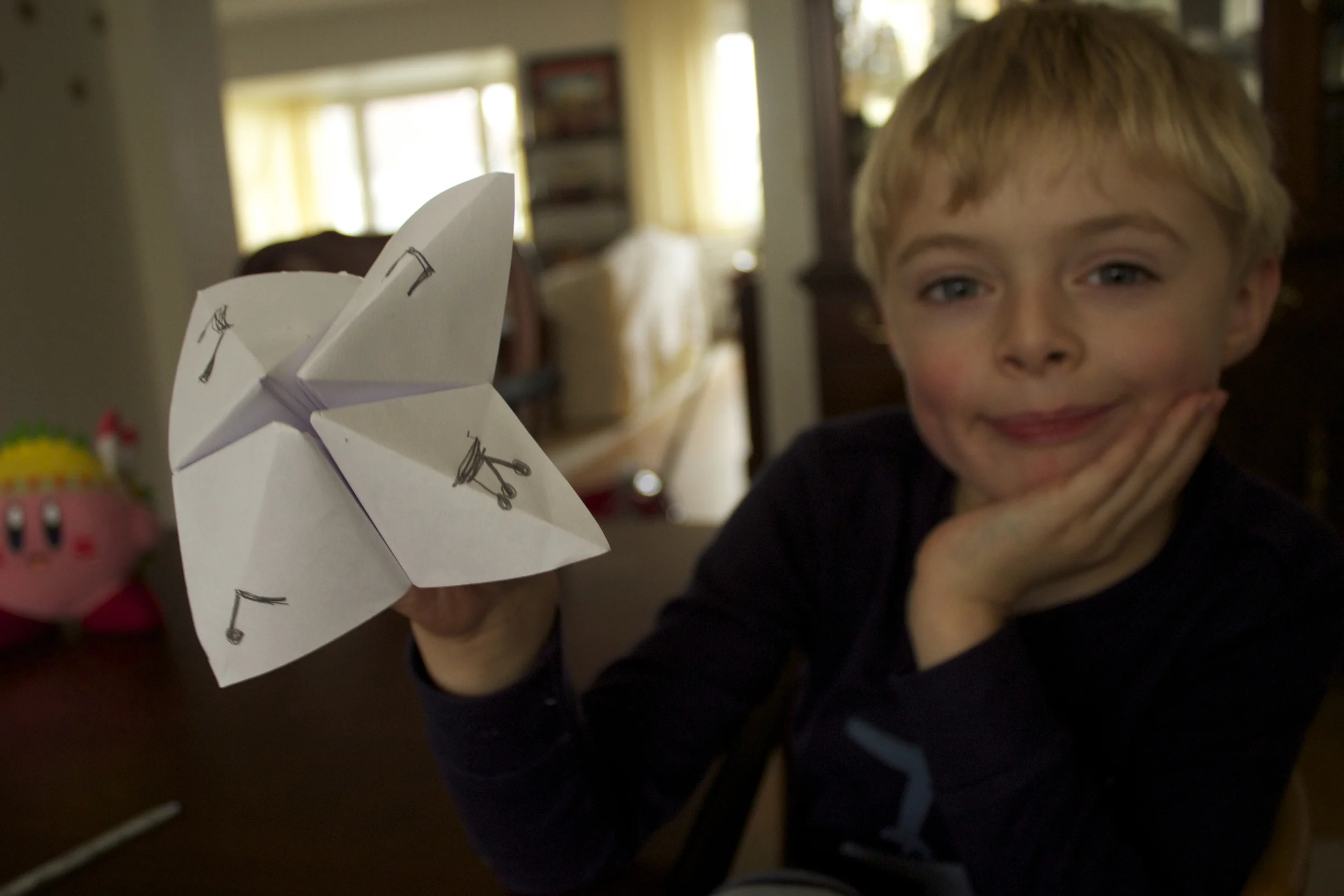You should now have one of these. Some of you may remember it as the fortune telling paper game of middle school times.