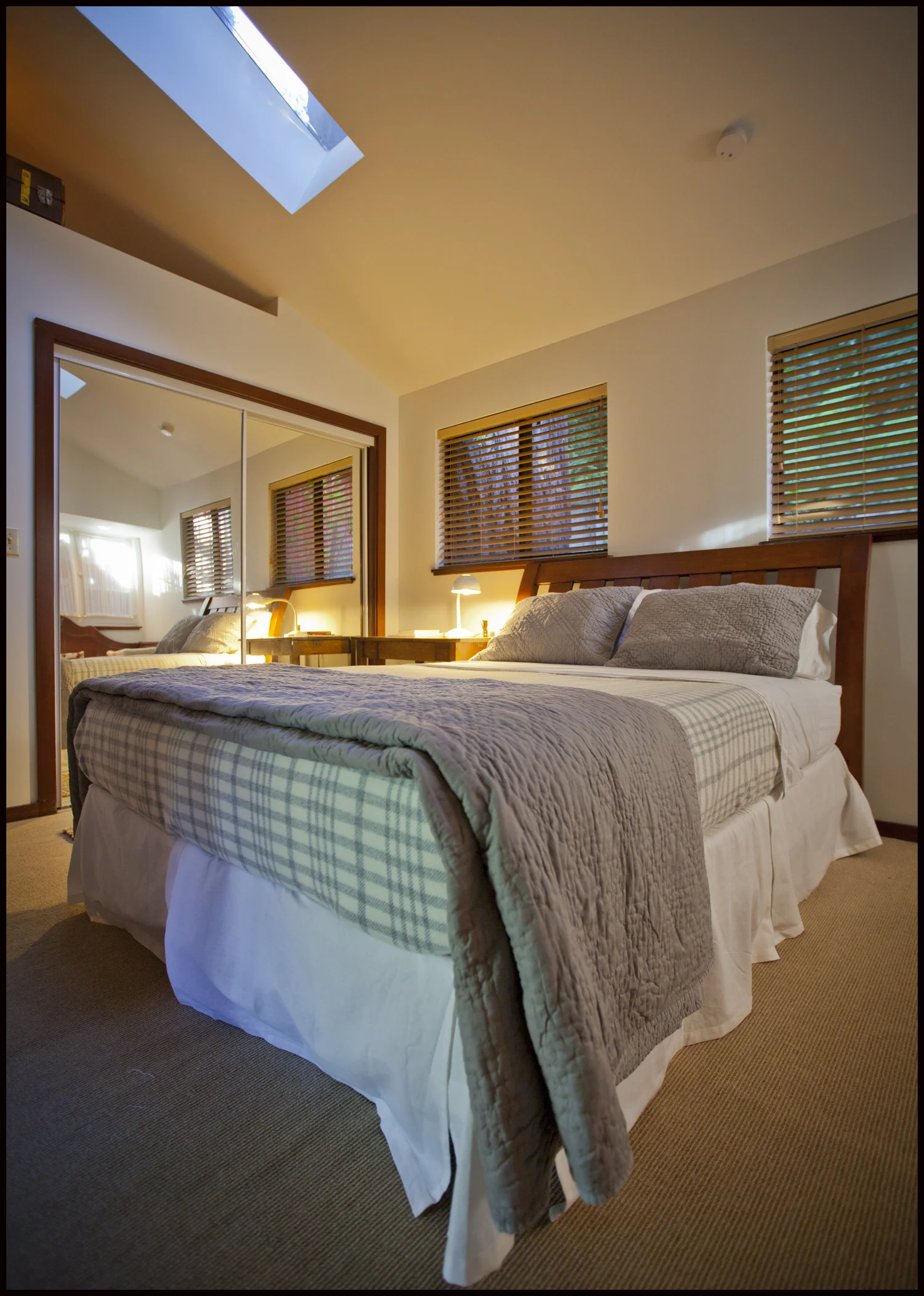 Bedroom# 1: Skylights afford a view of the Redwoods