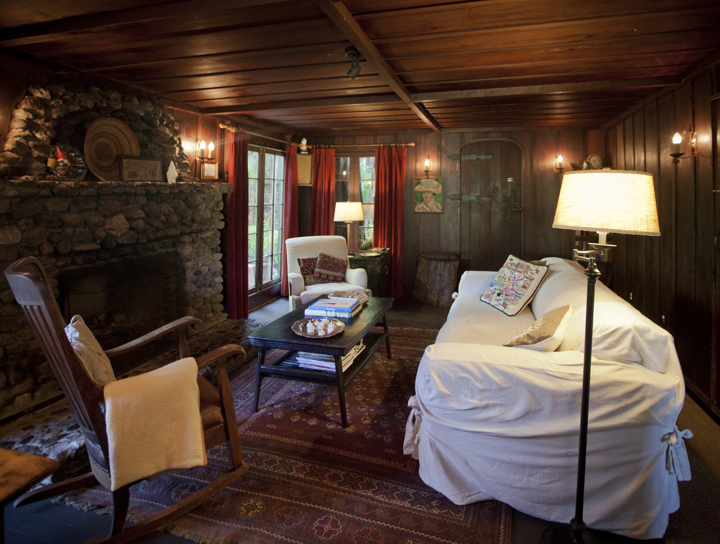 Cosy historic Redwood Panelled Living room.
