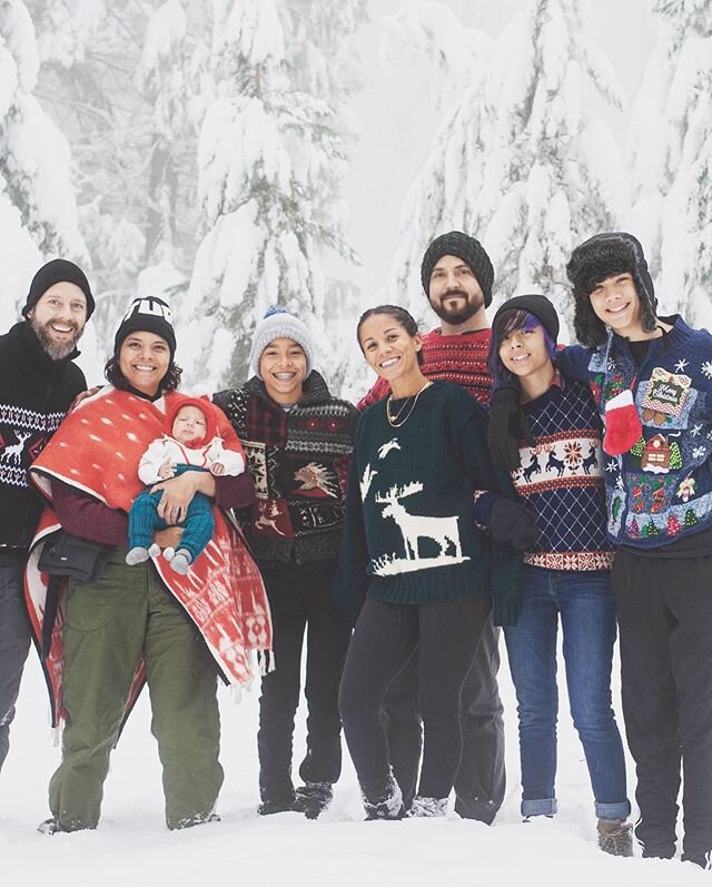 Not-so-ugly-sweater shoot in the Sierras. Merry THRIFTMAS!! (Swipe left)