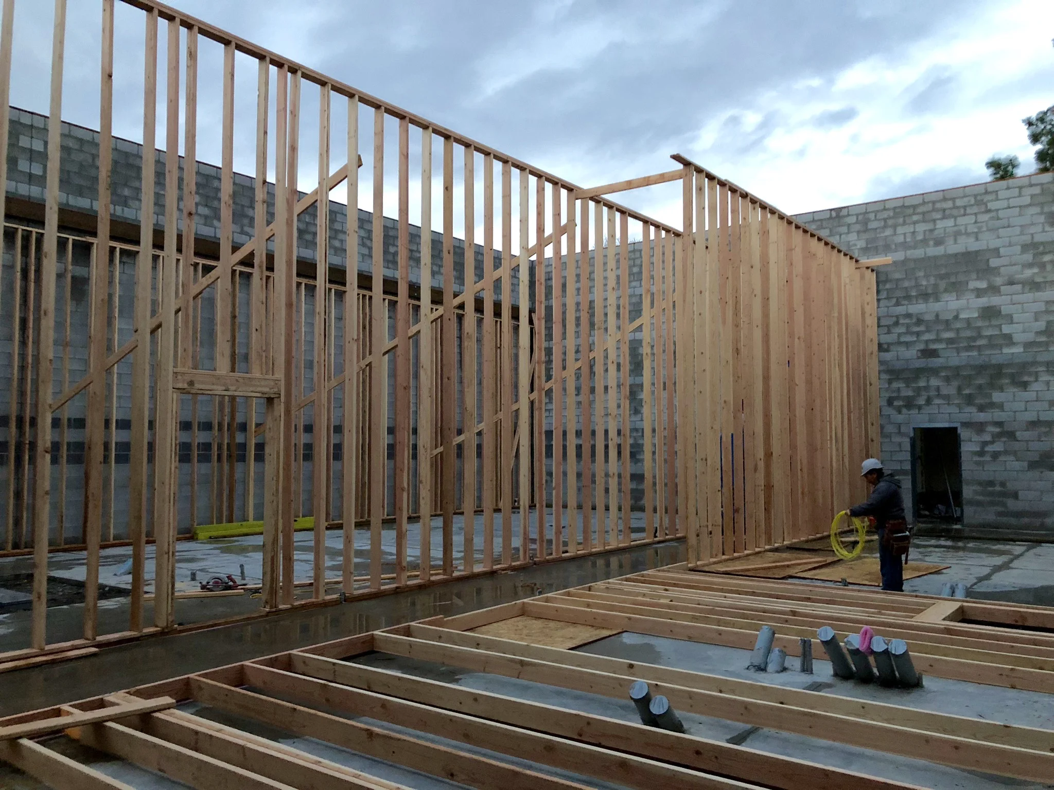 The doorway on the left side of the frame will be the entrance to studio 1 from the hallway.