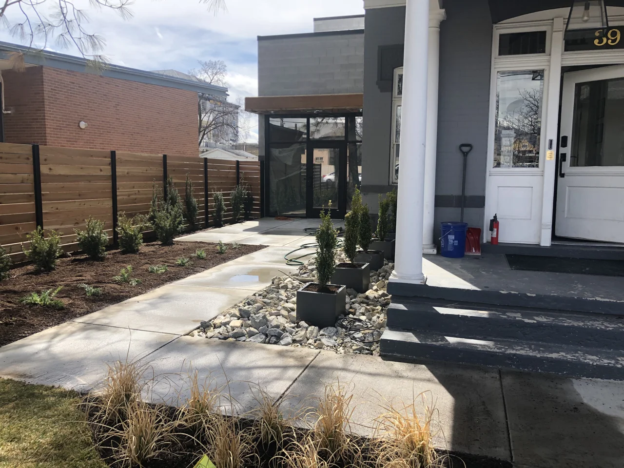 Definitely one of the highlights was getting to see the new entrance without an outhouse in the way. I’m really happy with the way this is shaping up, we still have some trellises to install as well as some patio furniture to dress things up.