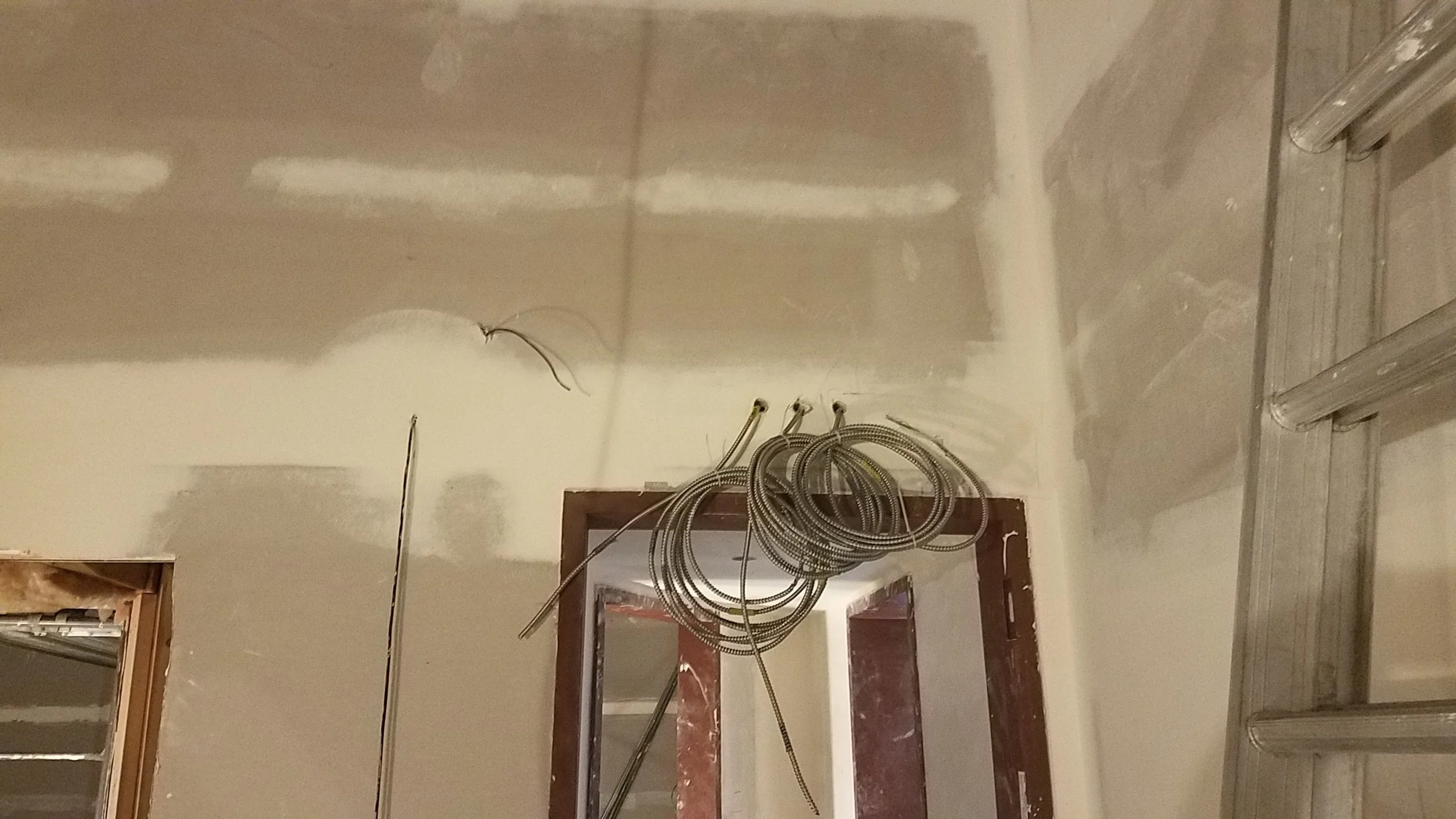 Power for lighting in the tracking room 2 soffits above the door into the sound lock.