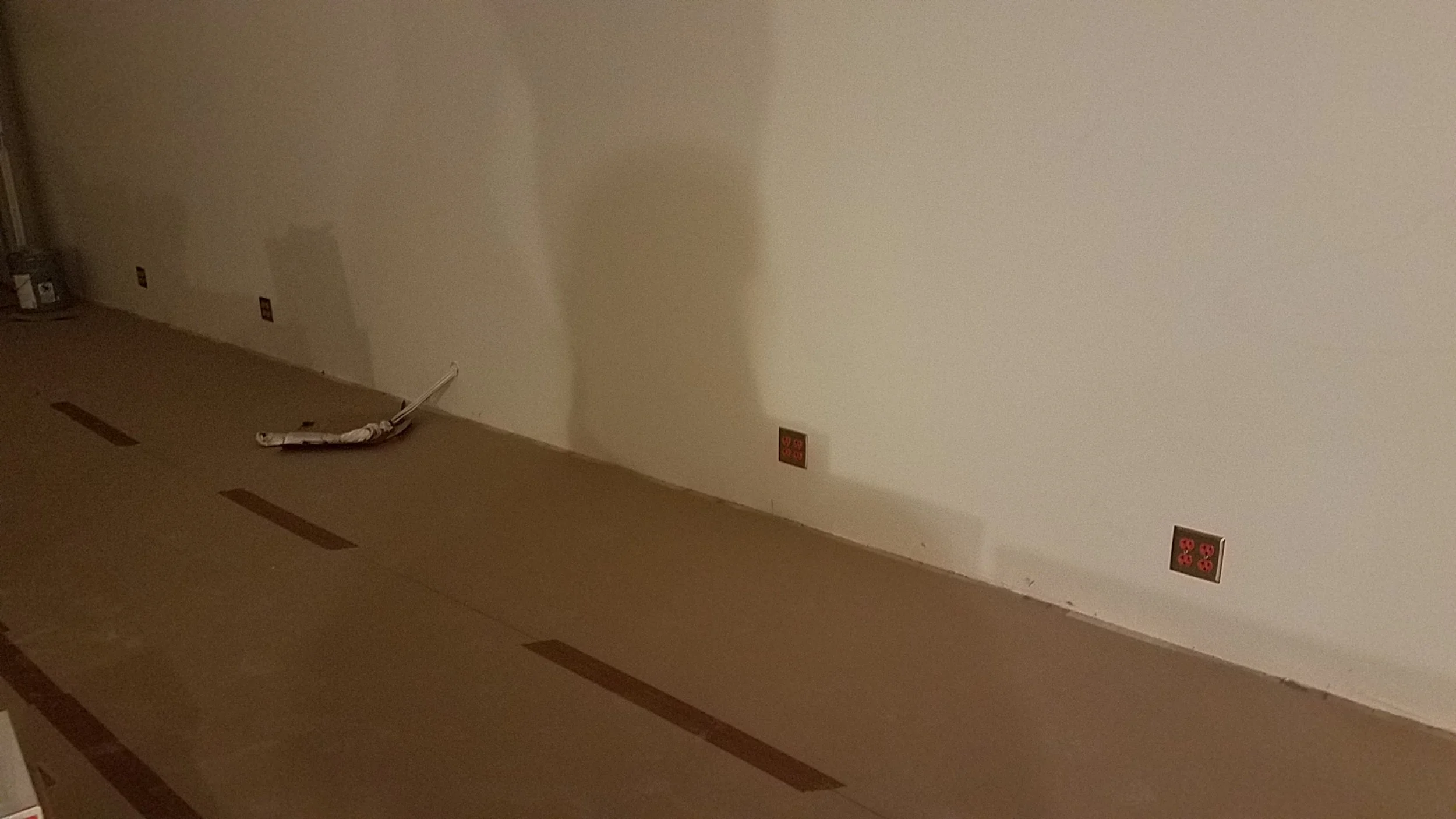 Isolated ground outlets going into tracking room 1. You can also see the audio lines coming out of the wall waiting for the mic/tie line box to be built.