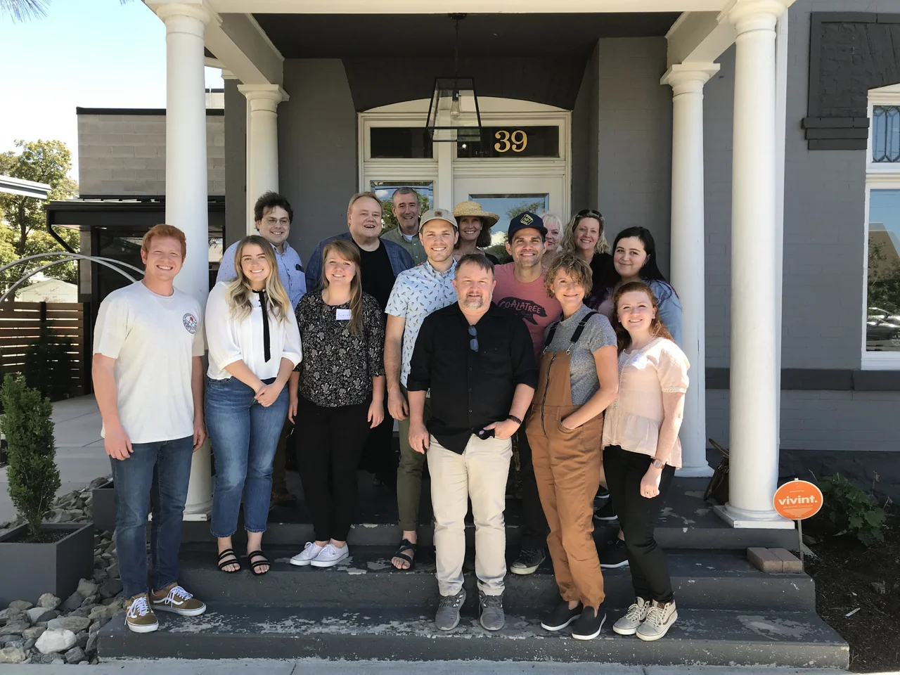 This is most of the crew from the session - not the studio crew but the podcast crew as well as comedian Louie Anderson who was flown in for the recording.