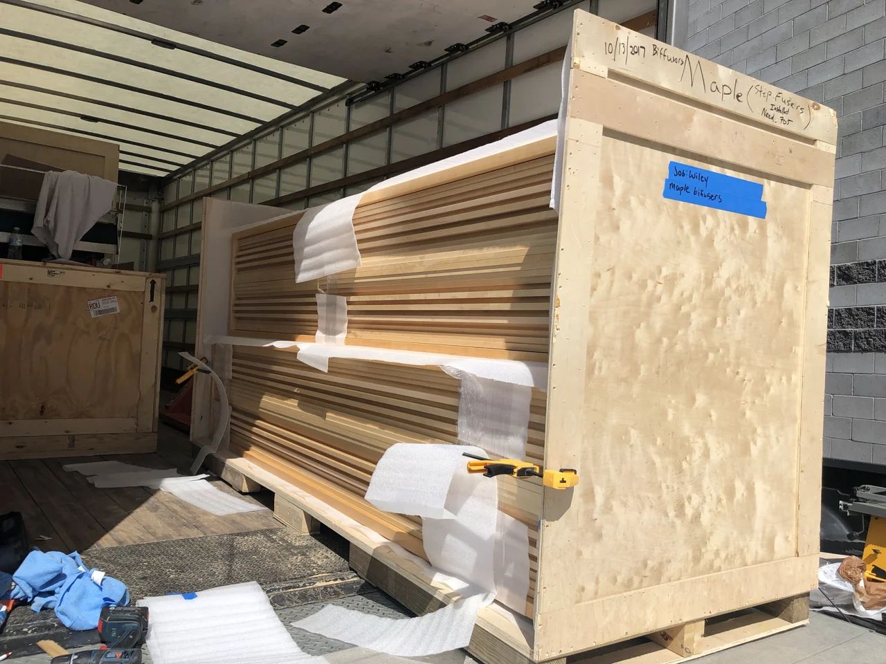 The bifusors are about 11.5’ tall, diffusive on one side and absorptive on the other.