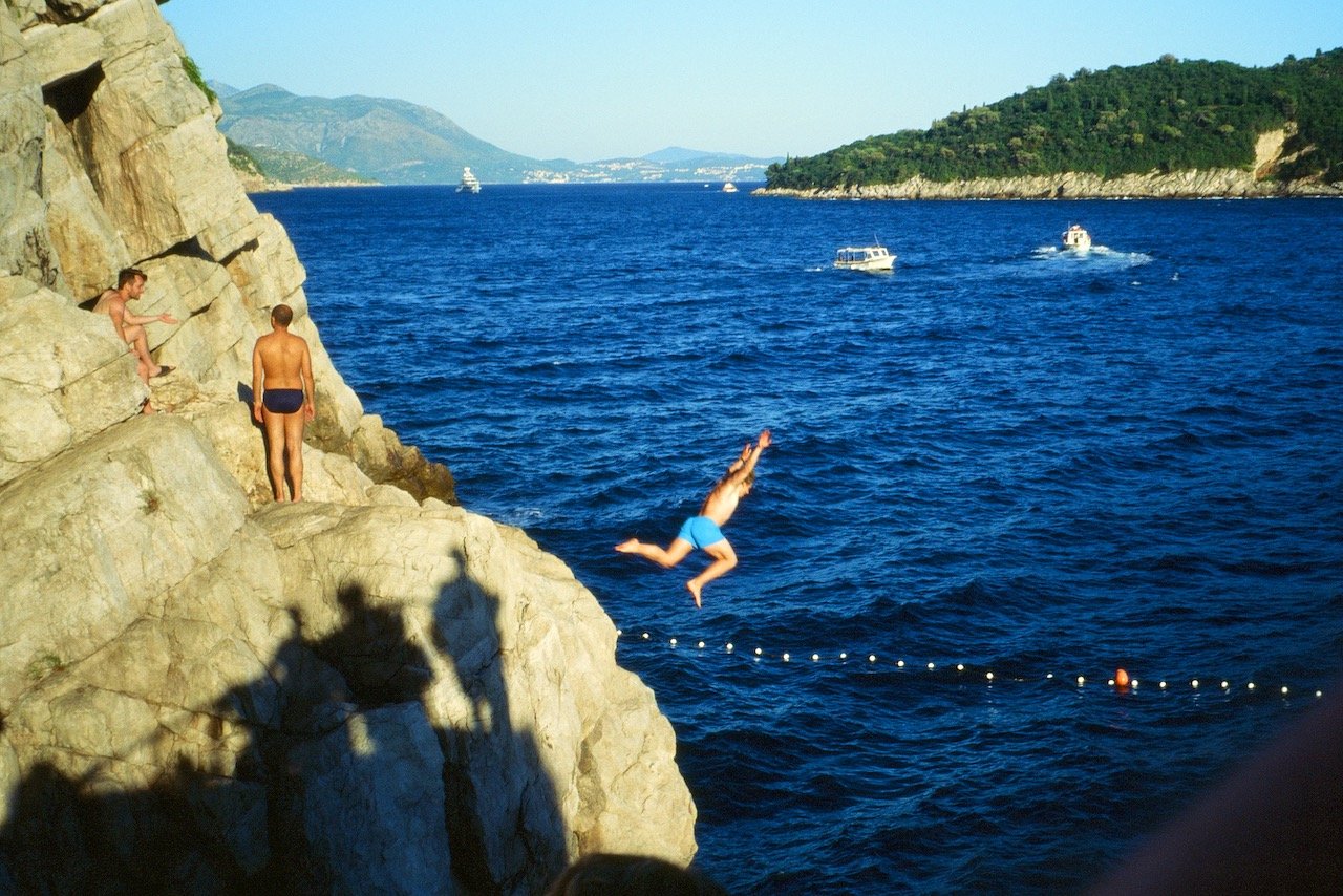 The Sun-Drenched Croatian Coast.  Olympus Trip 35 + Kodak Ektachrome E100