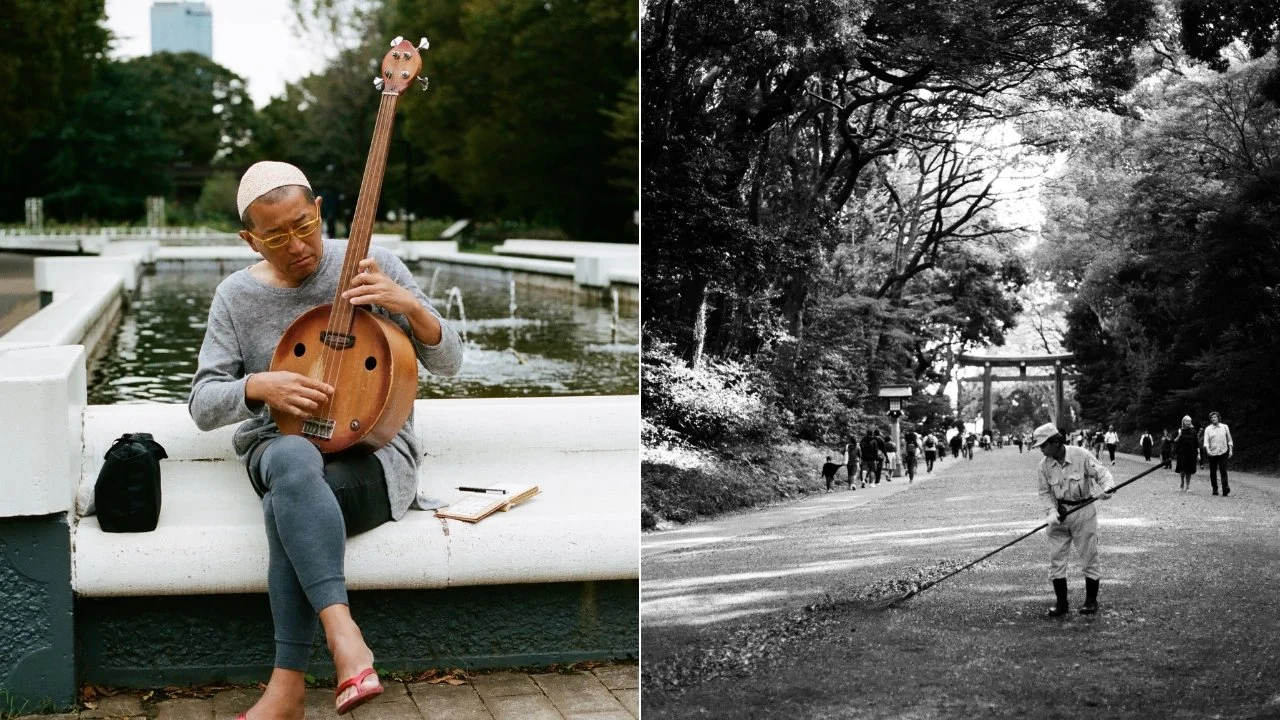 Working and Playing: Two Park Portraits in Tokyo, Japan.  2019