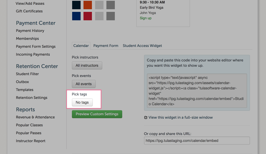 Create custom calendars by tag
