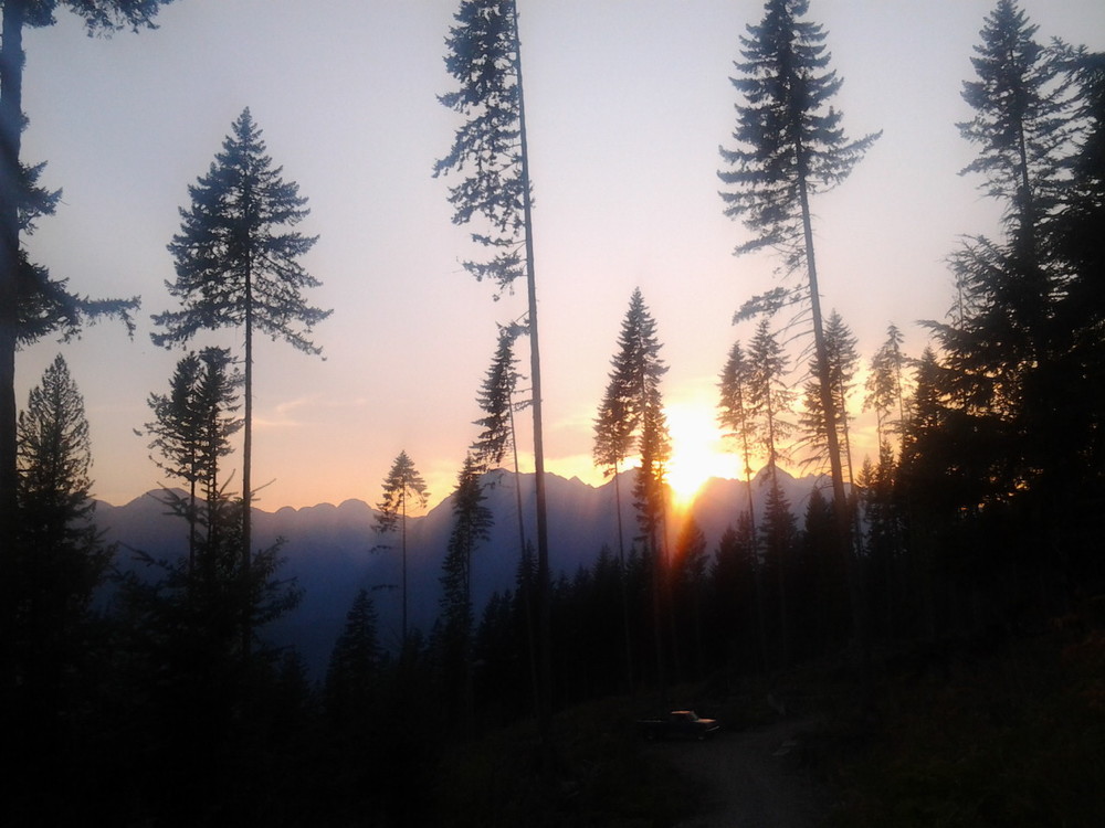  Sunset from the mountainside in Garibaldi Oark, BC just north of Squamish 