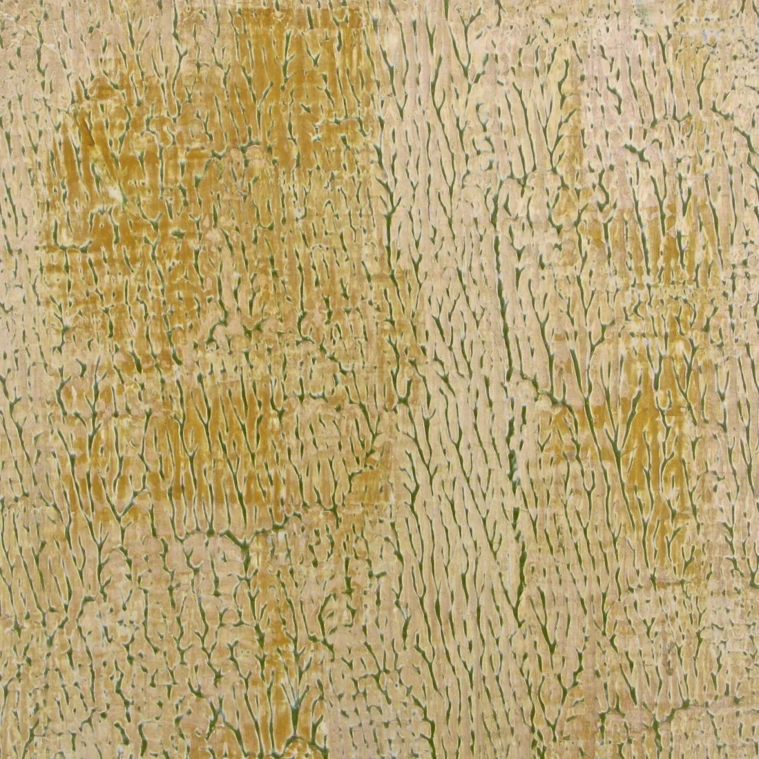 Sample of a textured snakeskin finish in a green Venetian Plaster with cream and gold waxing.