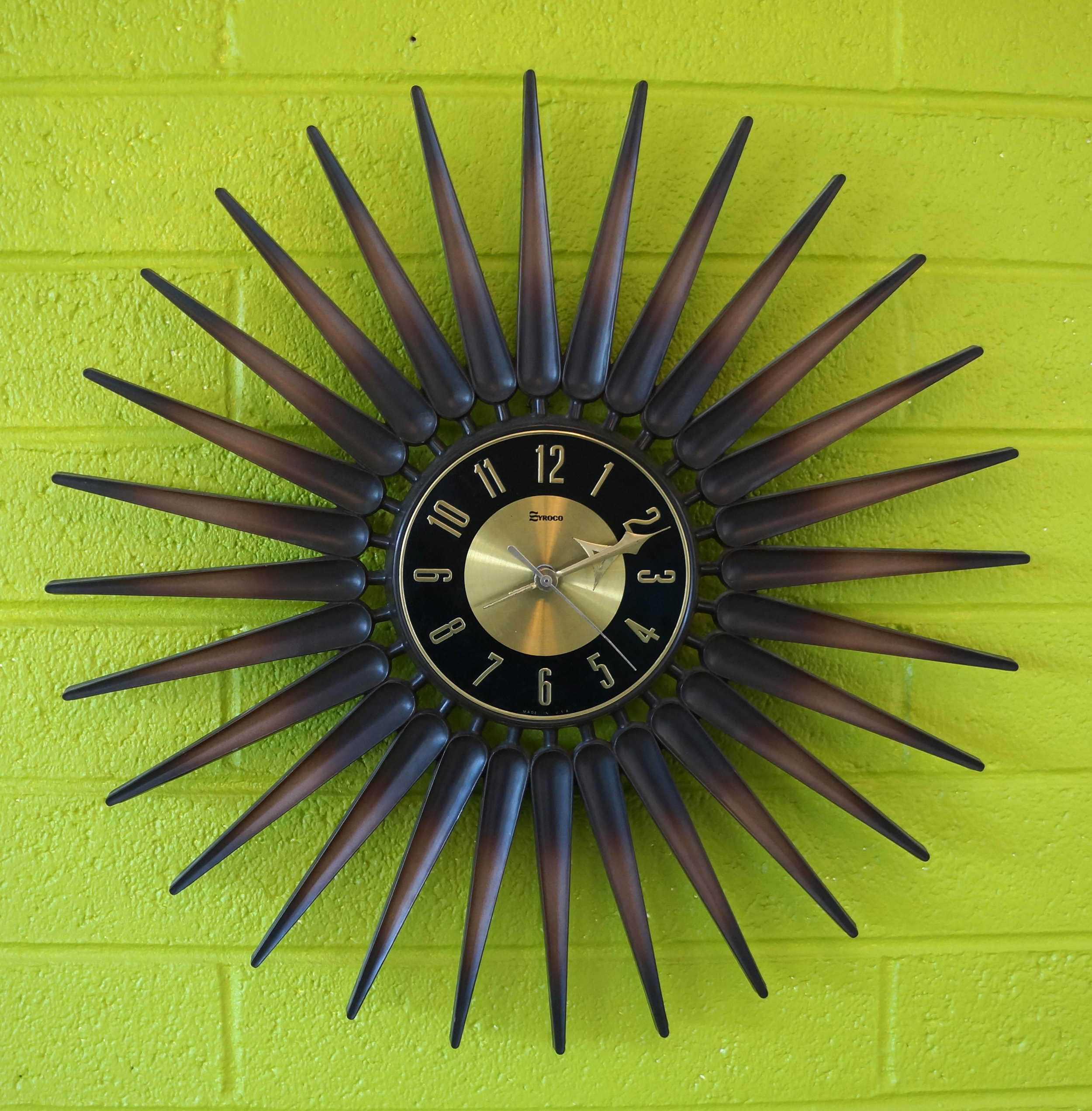 1960s Syroco Starburst Clock