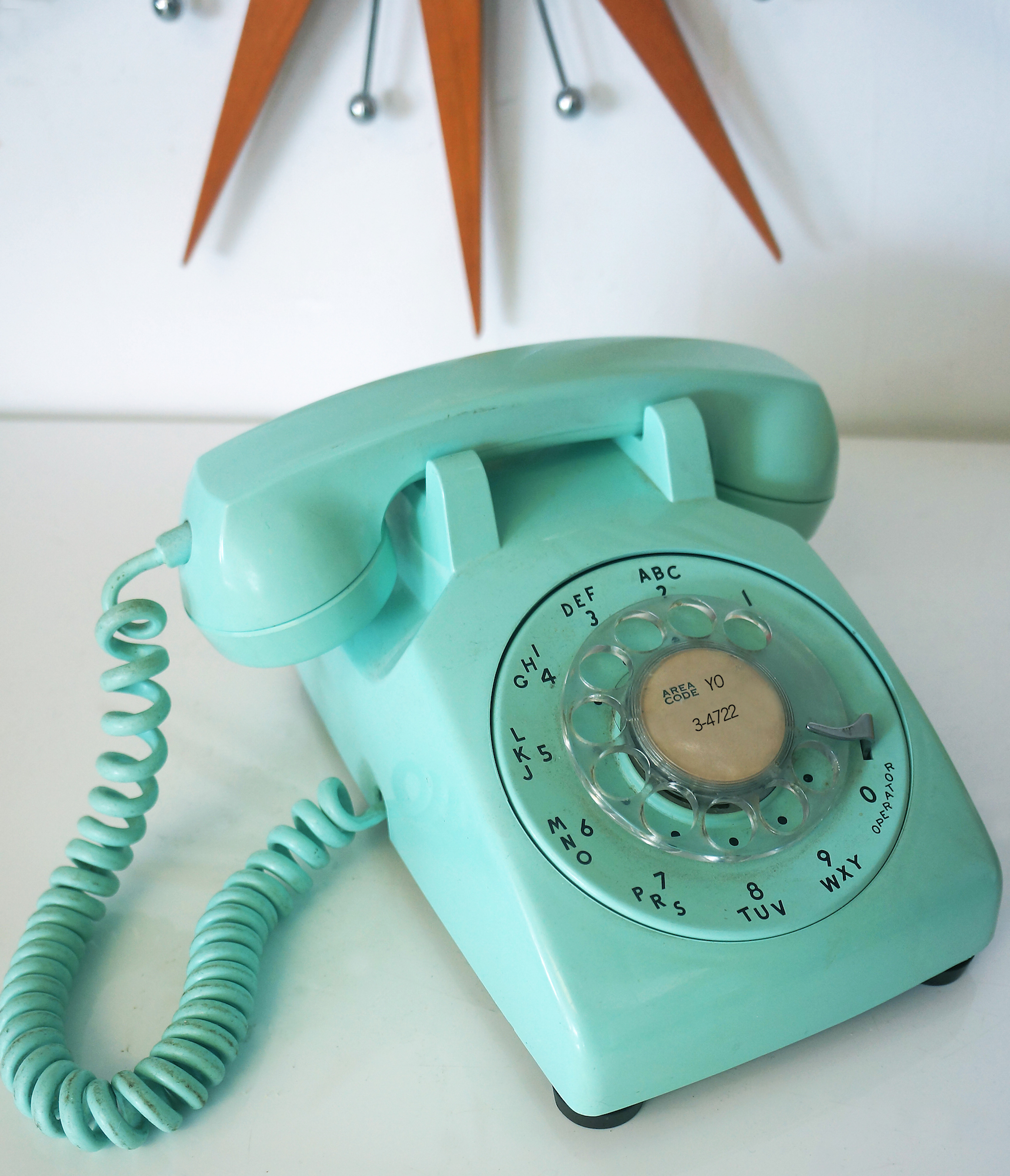 1950/60s Aqua Telephone with Chandler AZ number