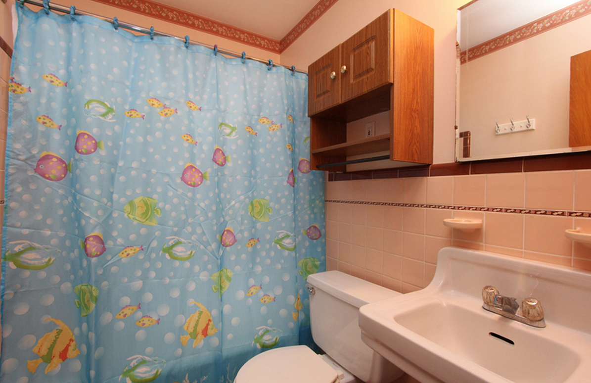 Bathroom....they were kind enough to leave us with the fish decor ;)