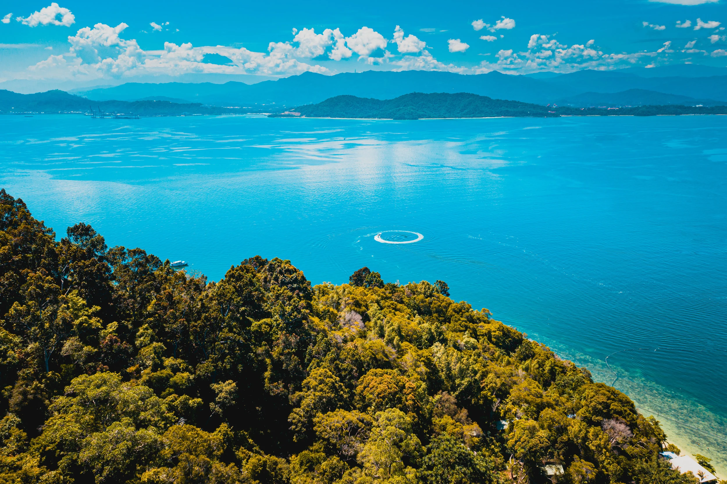 Sepanggar Island, Gaya Bay, and Sabah mainland. Shot on DJI Mavic 2 Pro. Joshua Karthik.
